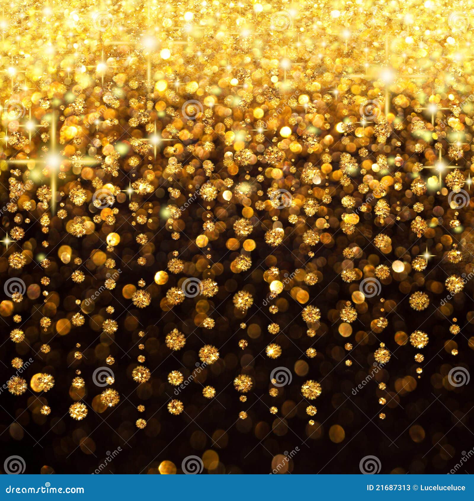 rain of lights christmas or party background