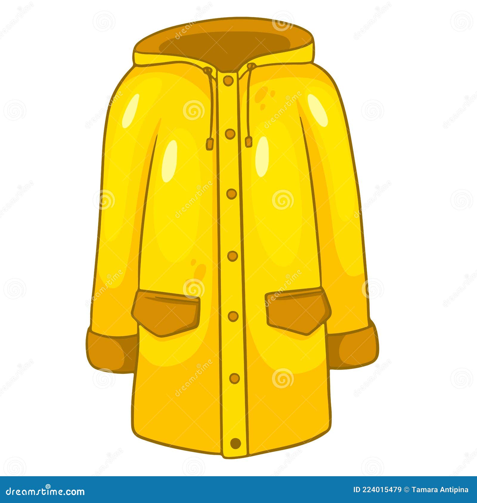 Rain Protection. Yellow Raincoat with Kormans and a Hood. Autumn ...