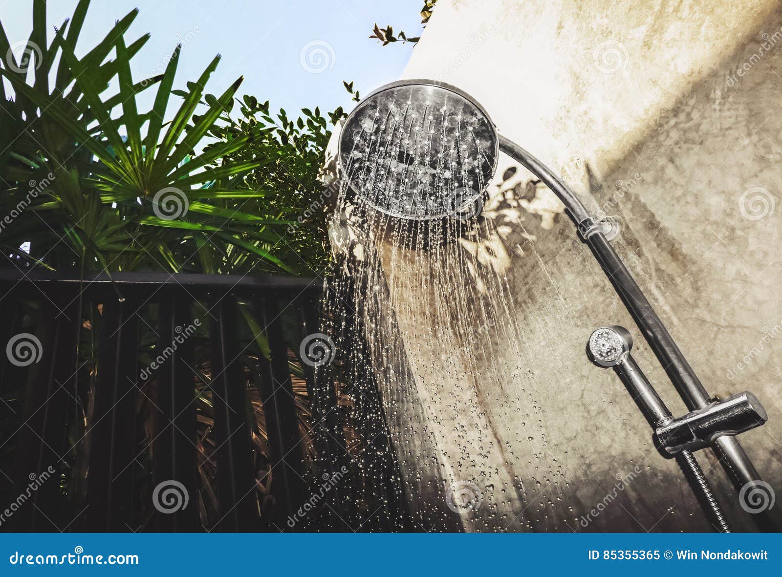 Rain Shower Outdoor Bathroom Stock Image Image of clean, bath 85355365