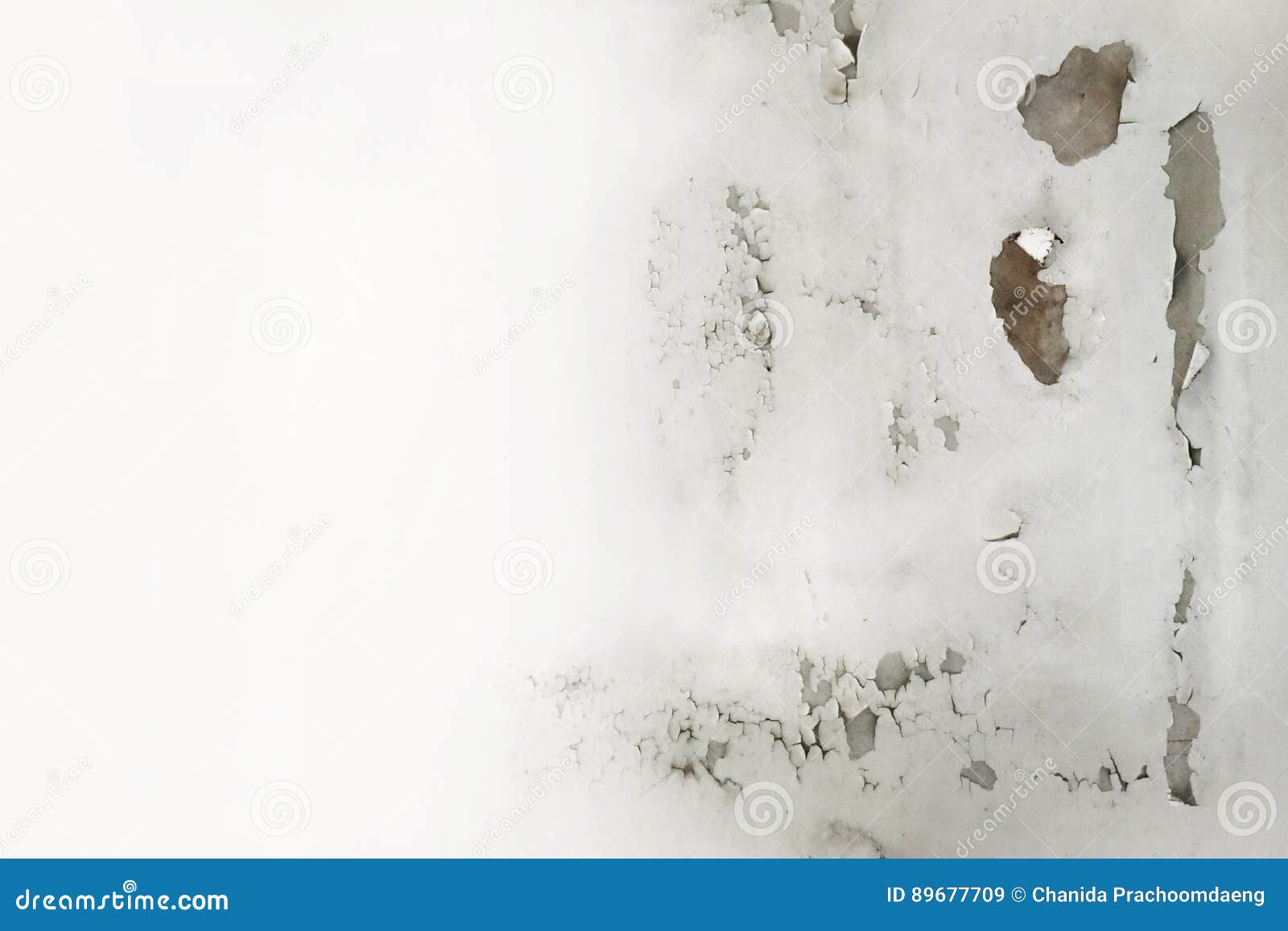 Rain Water Leaks On The Ceiling Causing Damage, Peeling Paint And Moldy