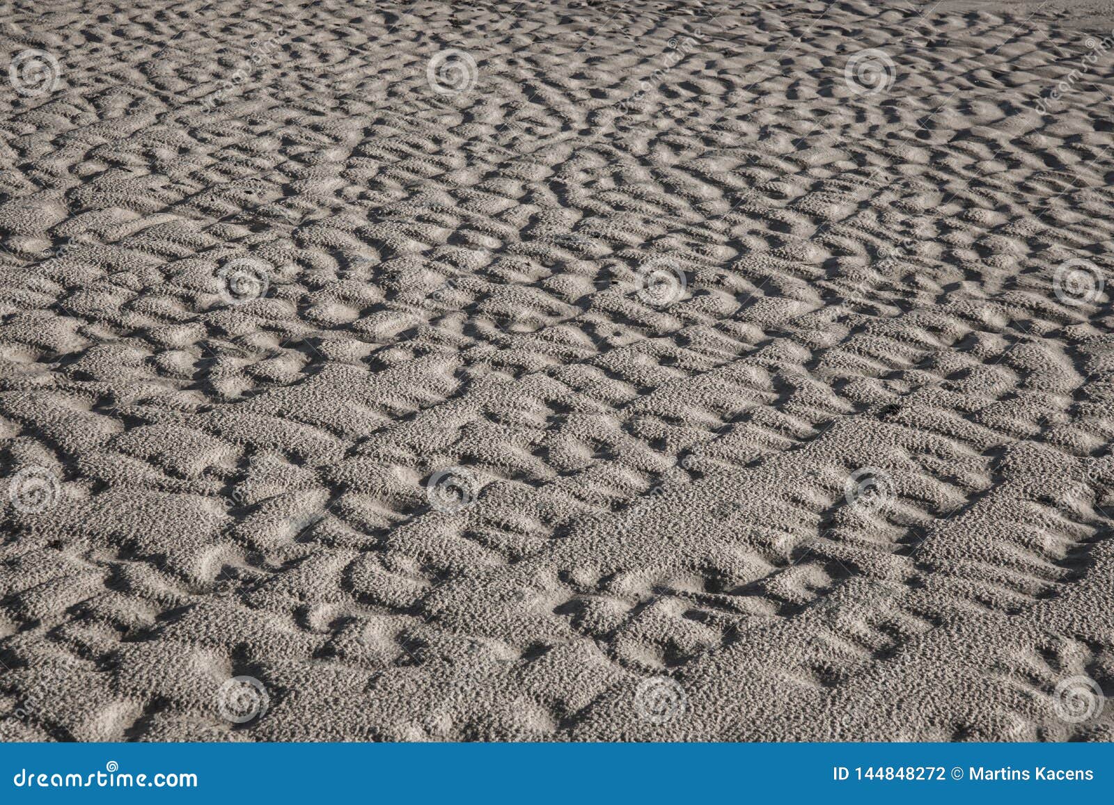 rain and wave-d texture in beach sand