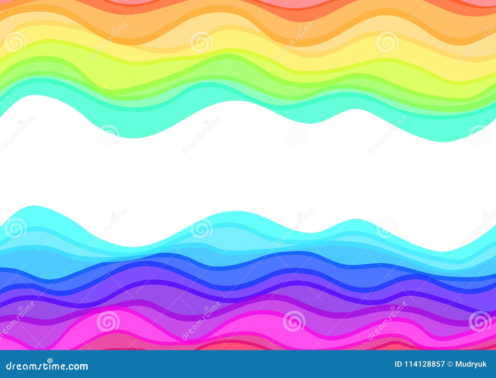 Rainbow Background with Colorful Waves Stock Vector - Illustration of ...