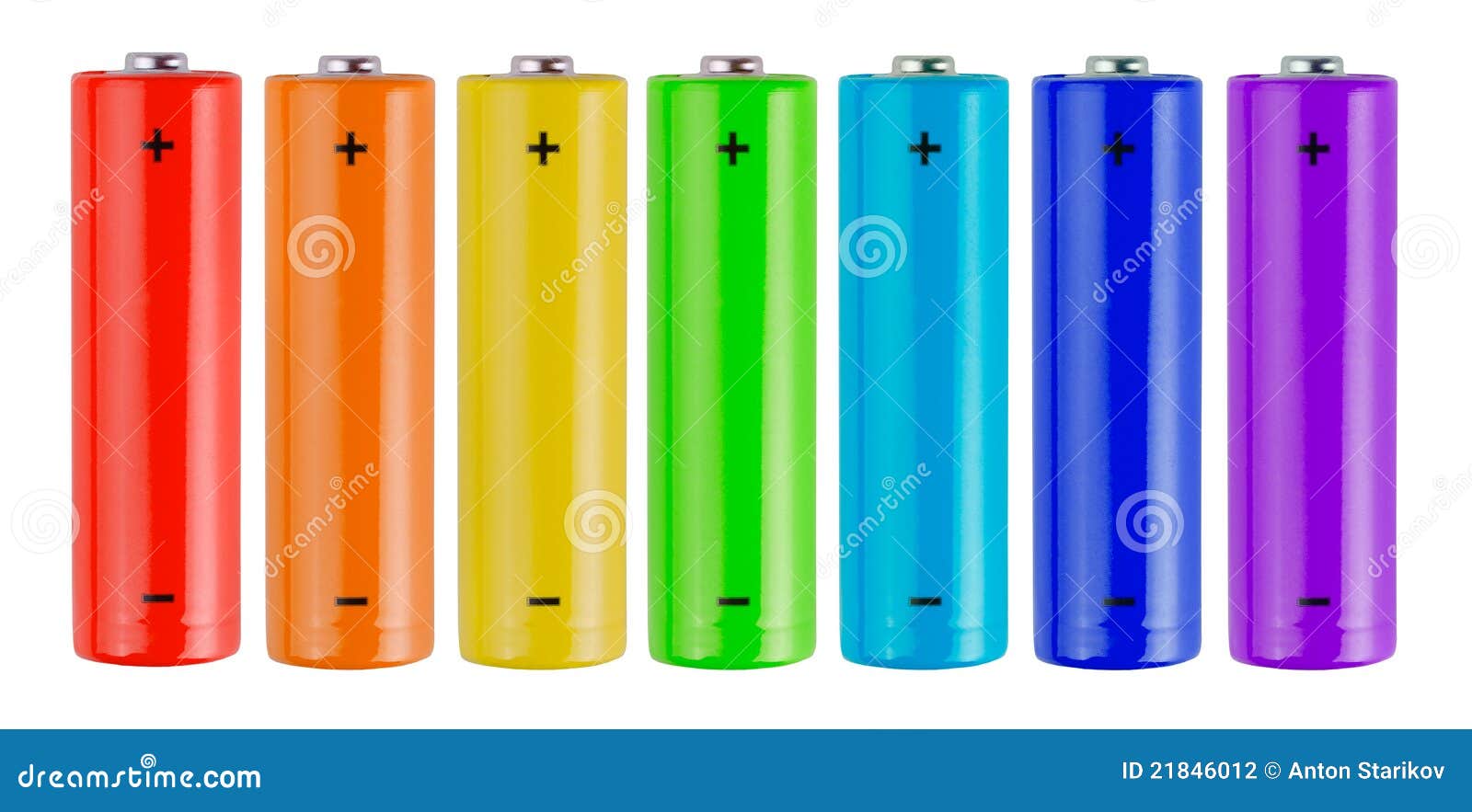 Rainbow batteries stock photo. Image of fuel, bright 21846012