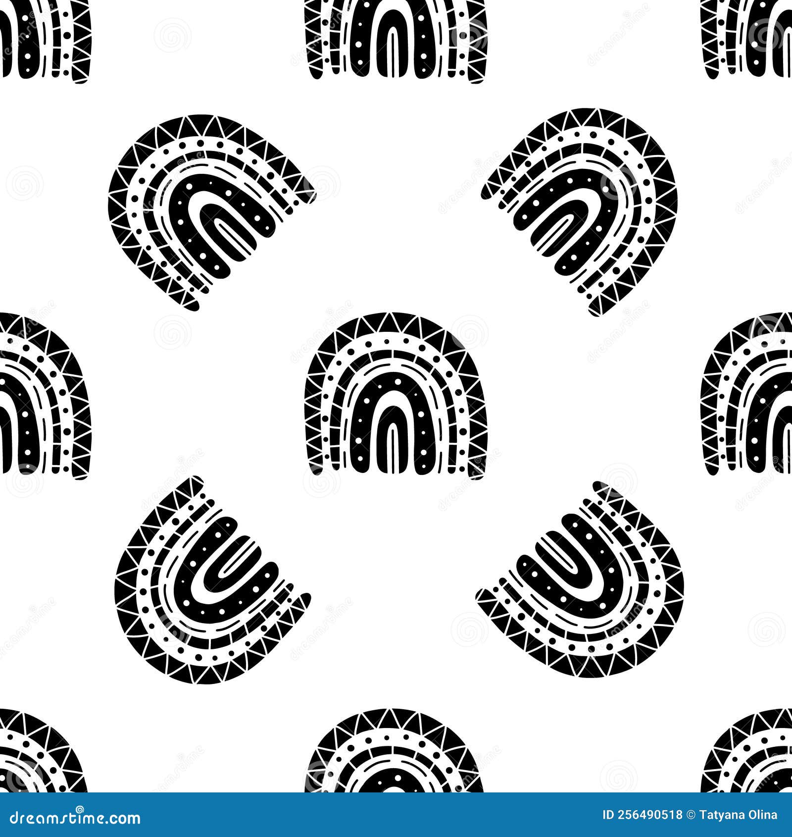 Rainbow Black and White Pattern. Rainbow Pattern Stock Illustration ...