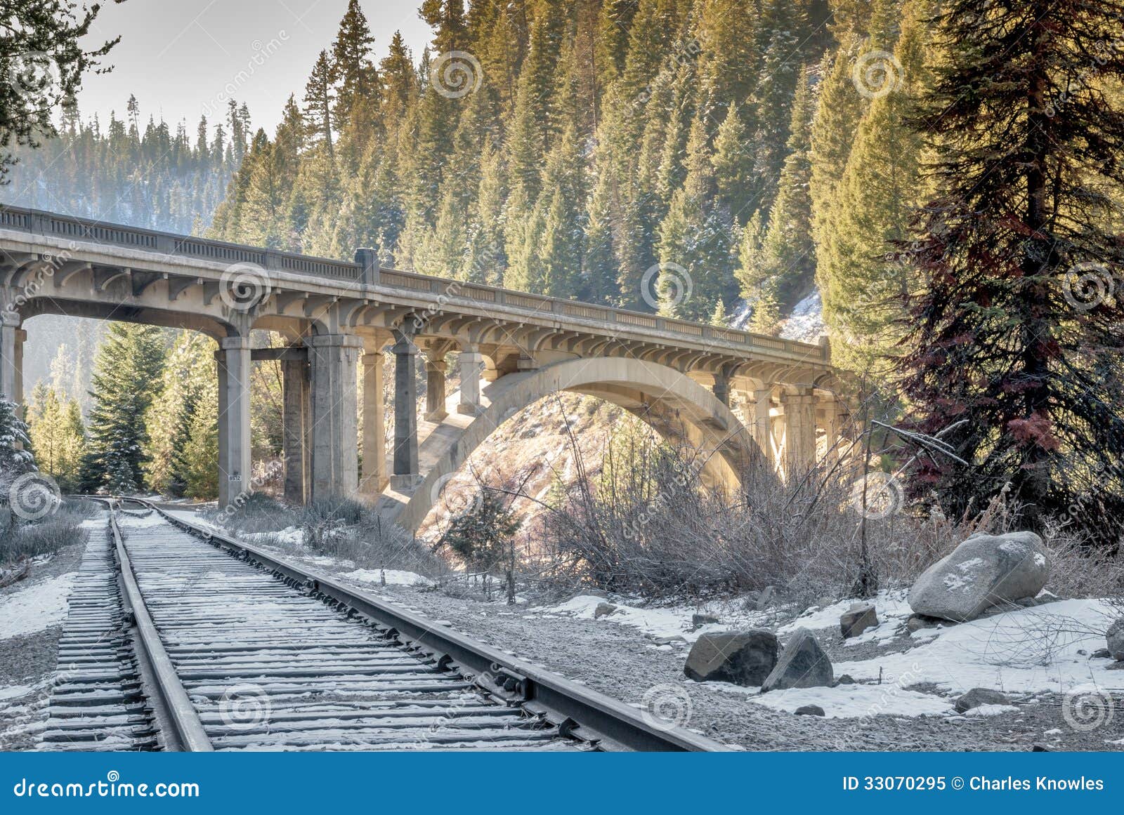 Rainbow Bridge on Idaho Highway 55 Stock Image Image of river, rails