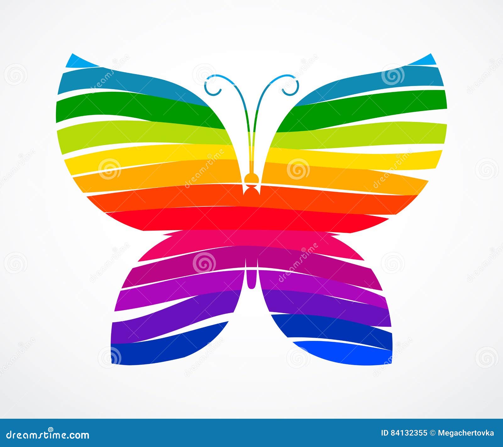 Rainbow Butterfly Consisted of Ribbons Stock Vector - Illustration of  isolated, cartoon: 84132355
