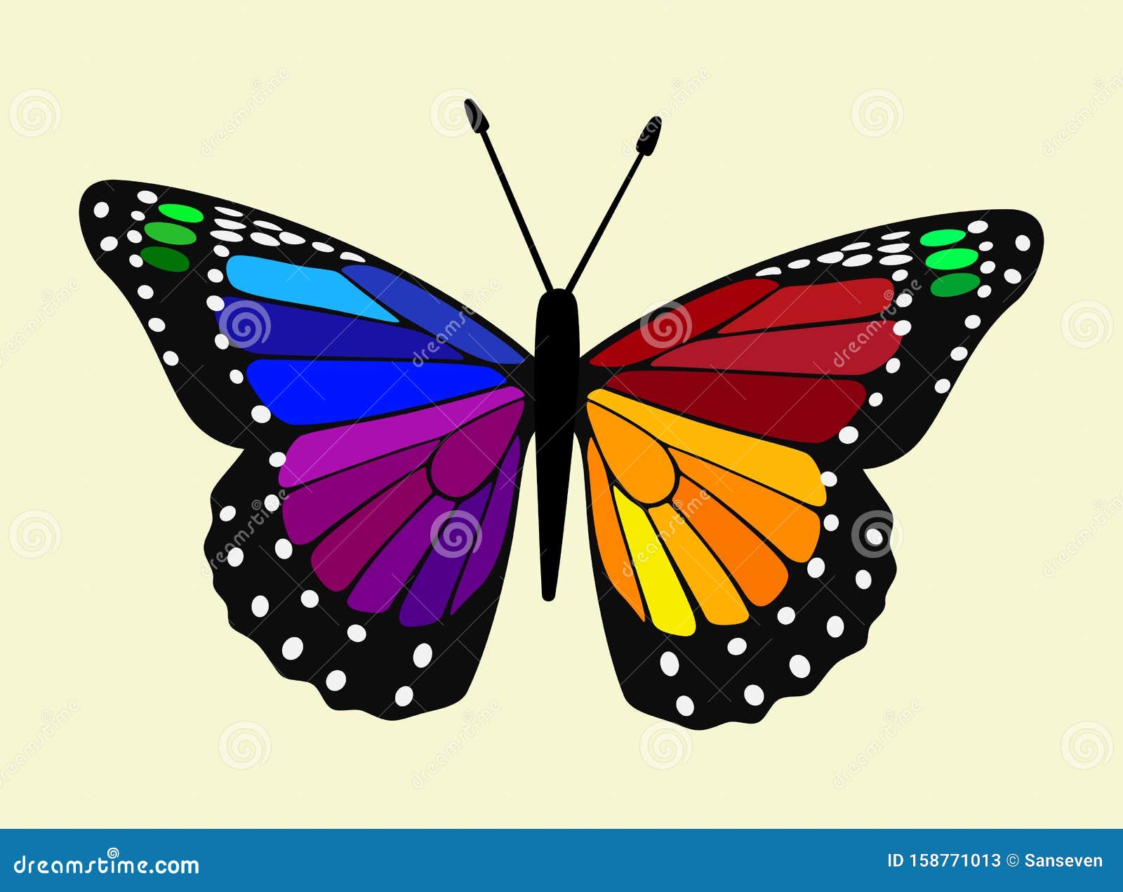 Colorful Butterfly Vector Background - Digital Illustration Stock  Illustration - Illustration of black, clipart: 158771013