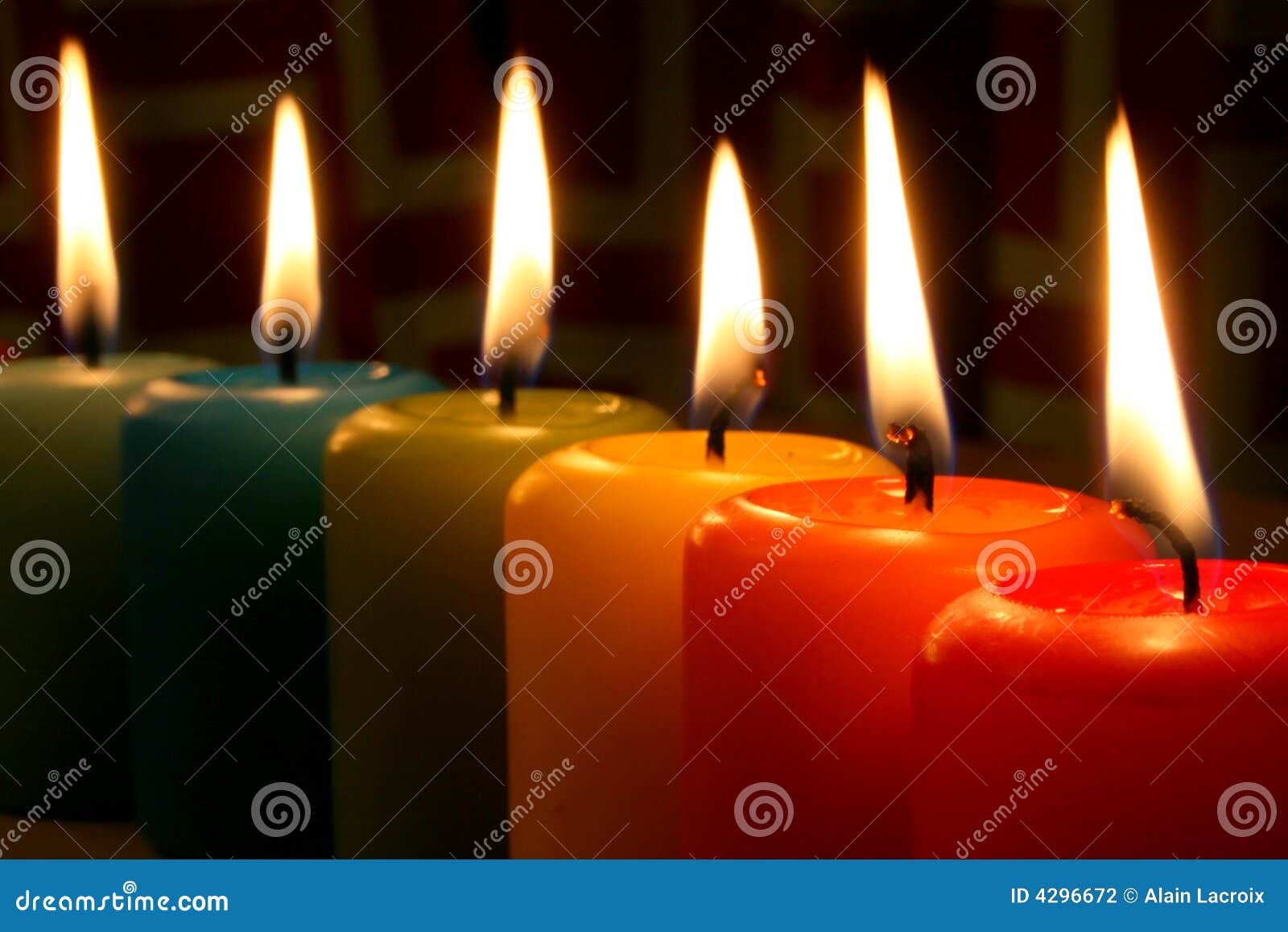 Rainbow candles stock photo. Image of burn, flame, colorful 4296672