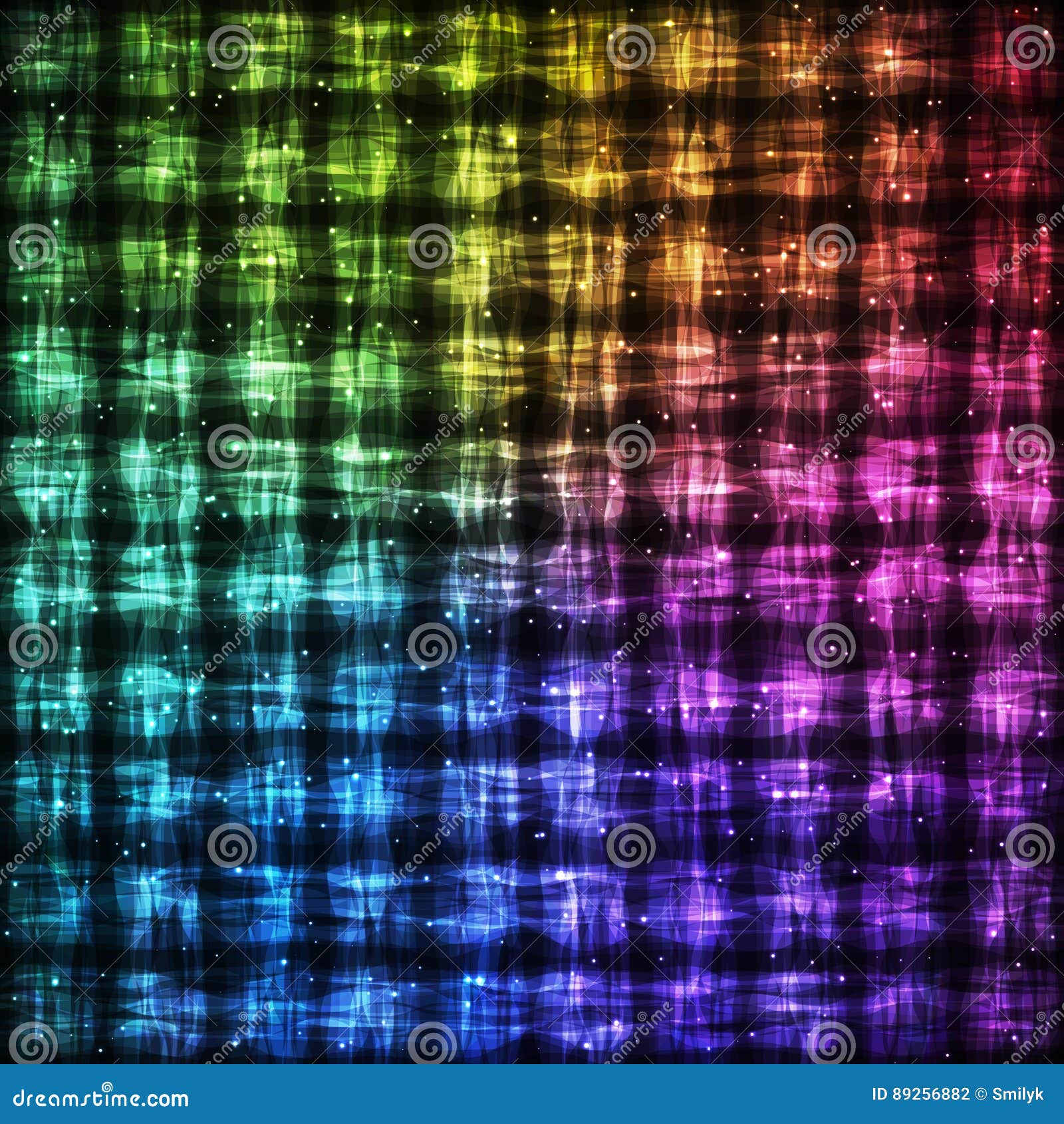 Rainbow Checkered Pattern with Light Effect. Stock Vector