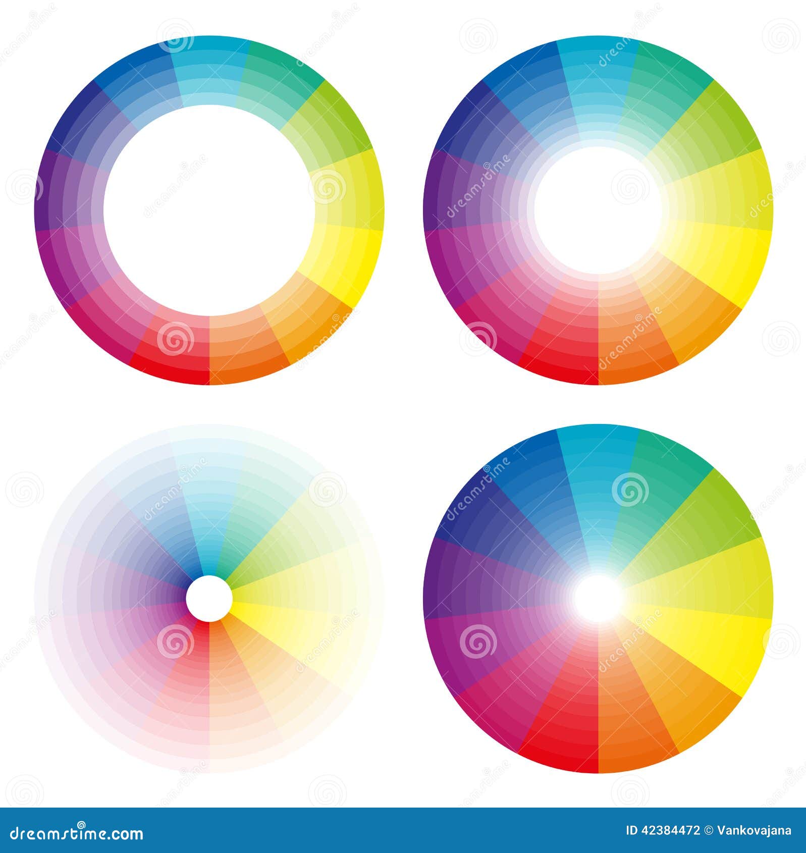 rainbow circles, colorful ranges