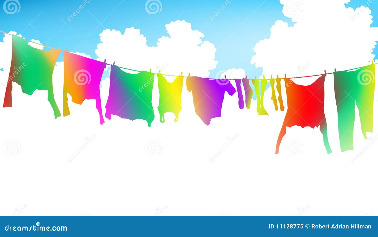Rainbow clothes stock vector. Illustration of laundry - 11128775