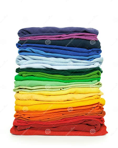 Rainbow clothes pile stock image. Image of colored, fashion - 18801327