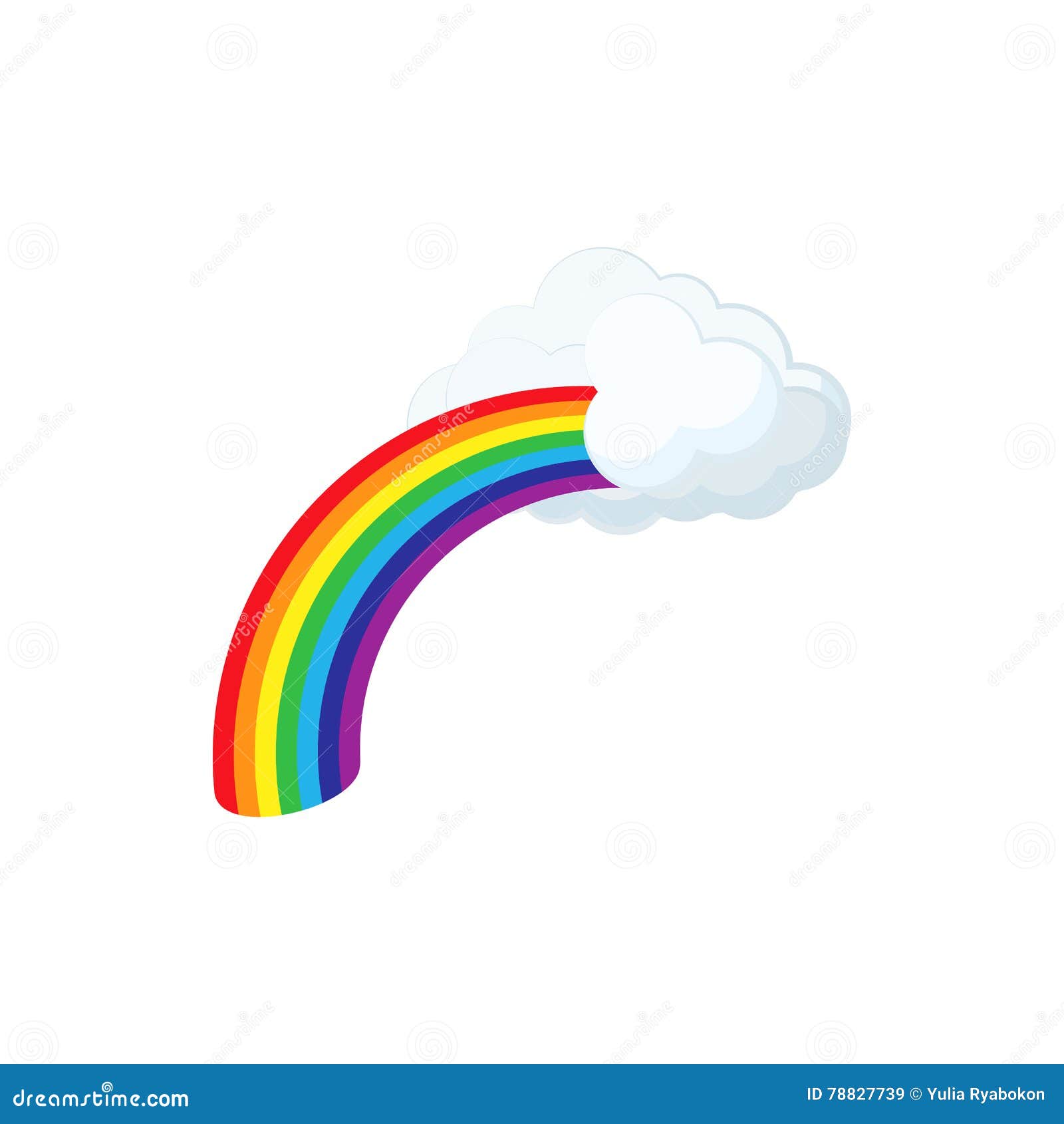 Rainbow and Cloud Icon, Cartoon Style Stock Vector - Illustration of  element, season: 78827739