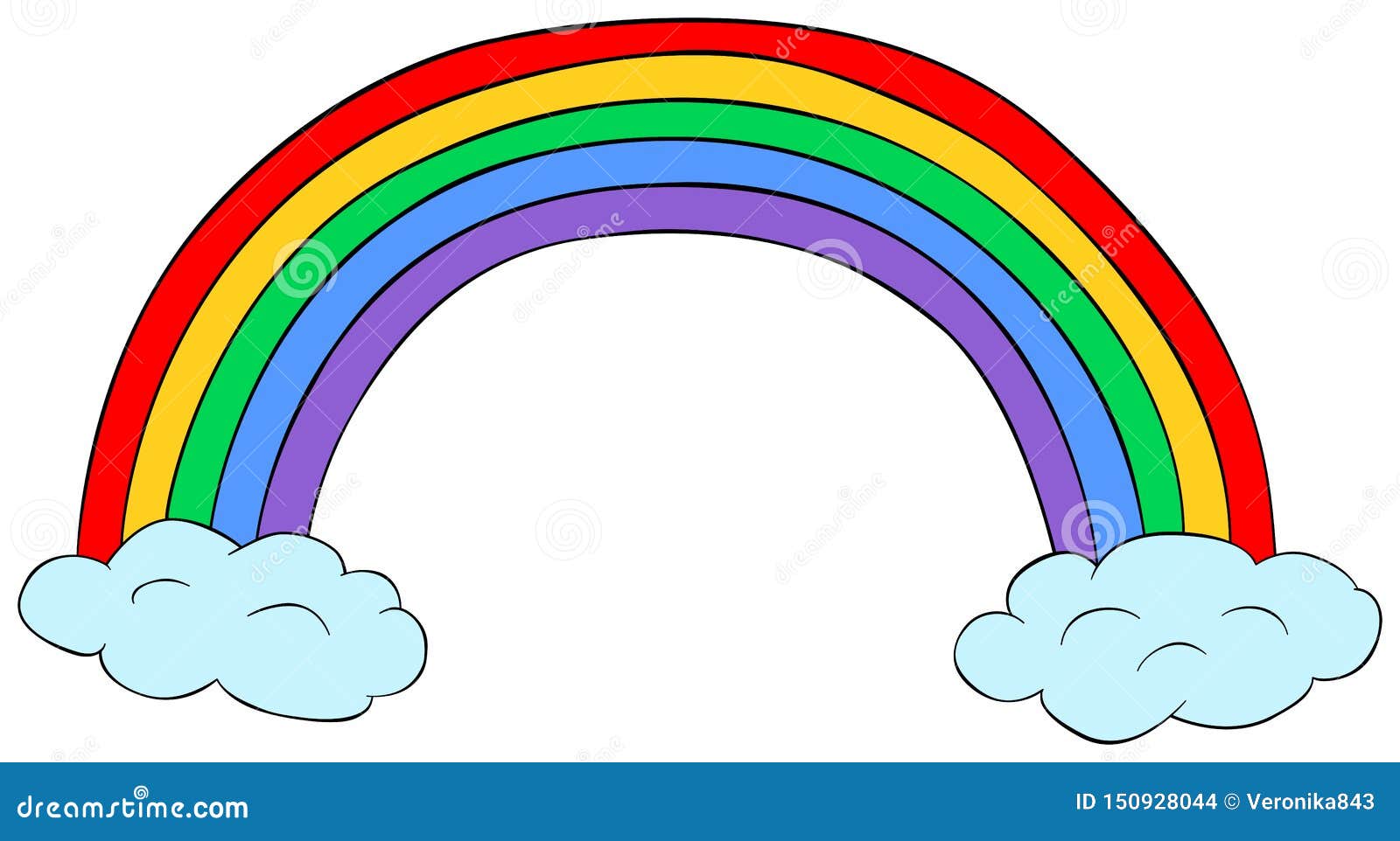 rainbow with clouds clipart.  