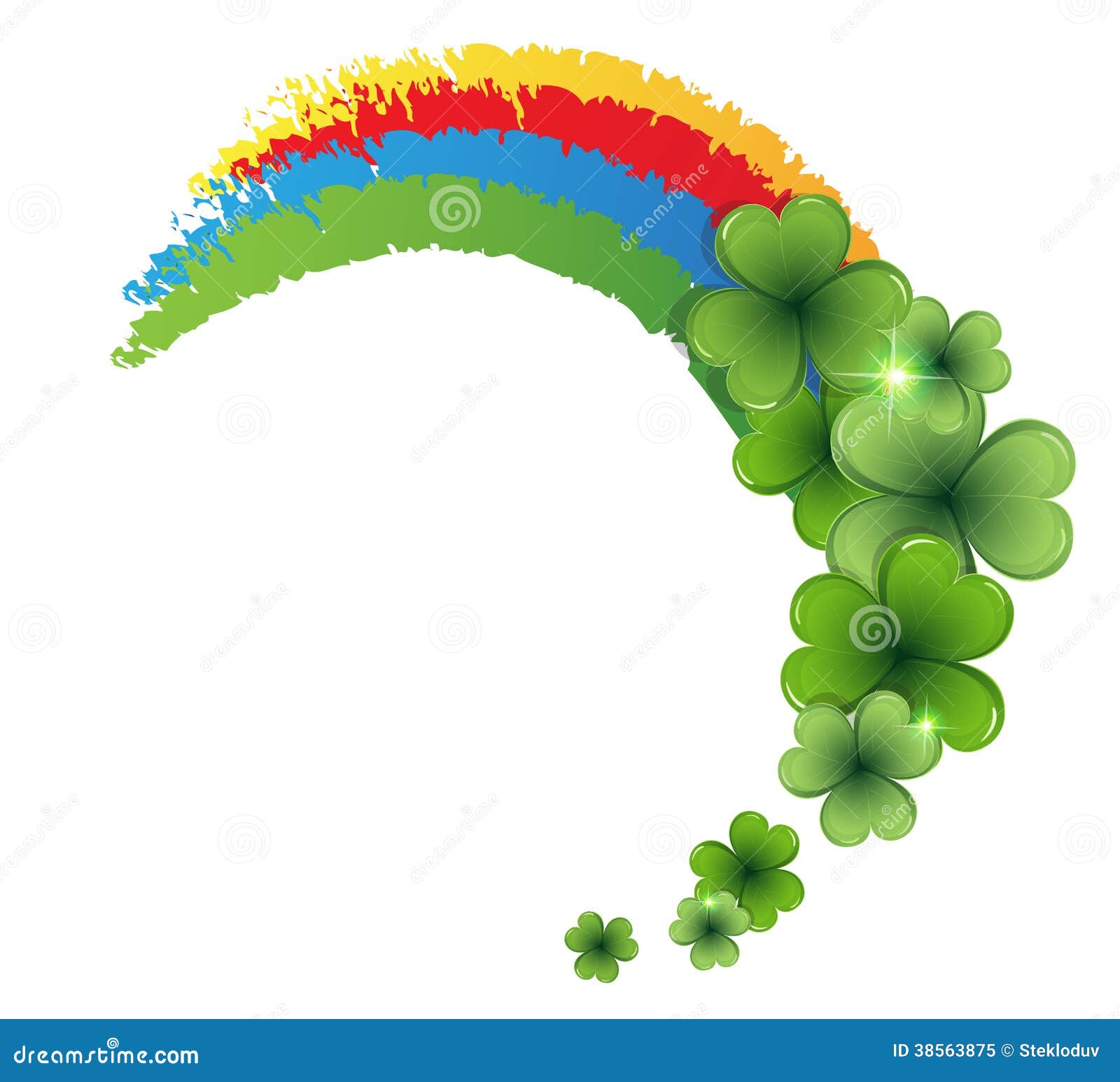 Rainbow and clover stock vector. Illustration of concept 38563875