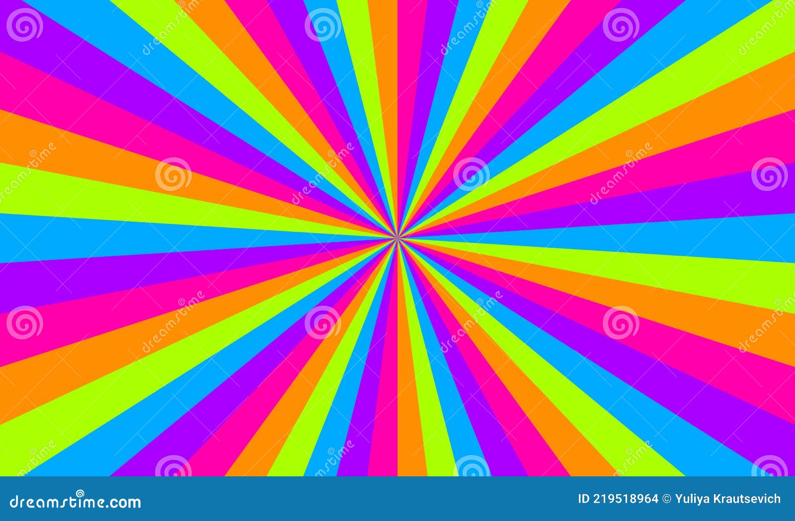 Rainbow Color Burst Background Rays Background In Retro Style Vector