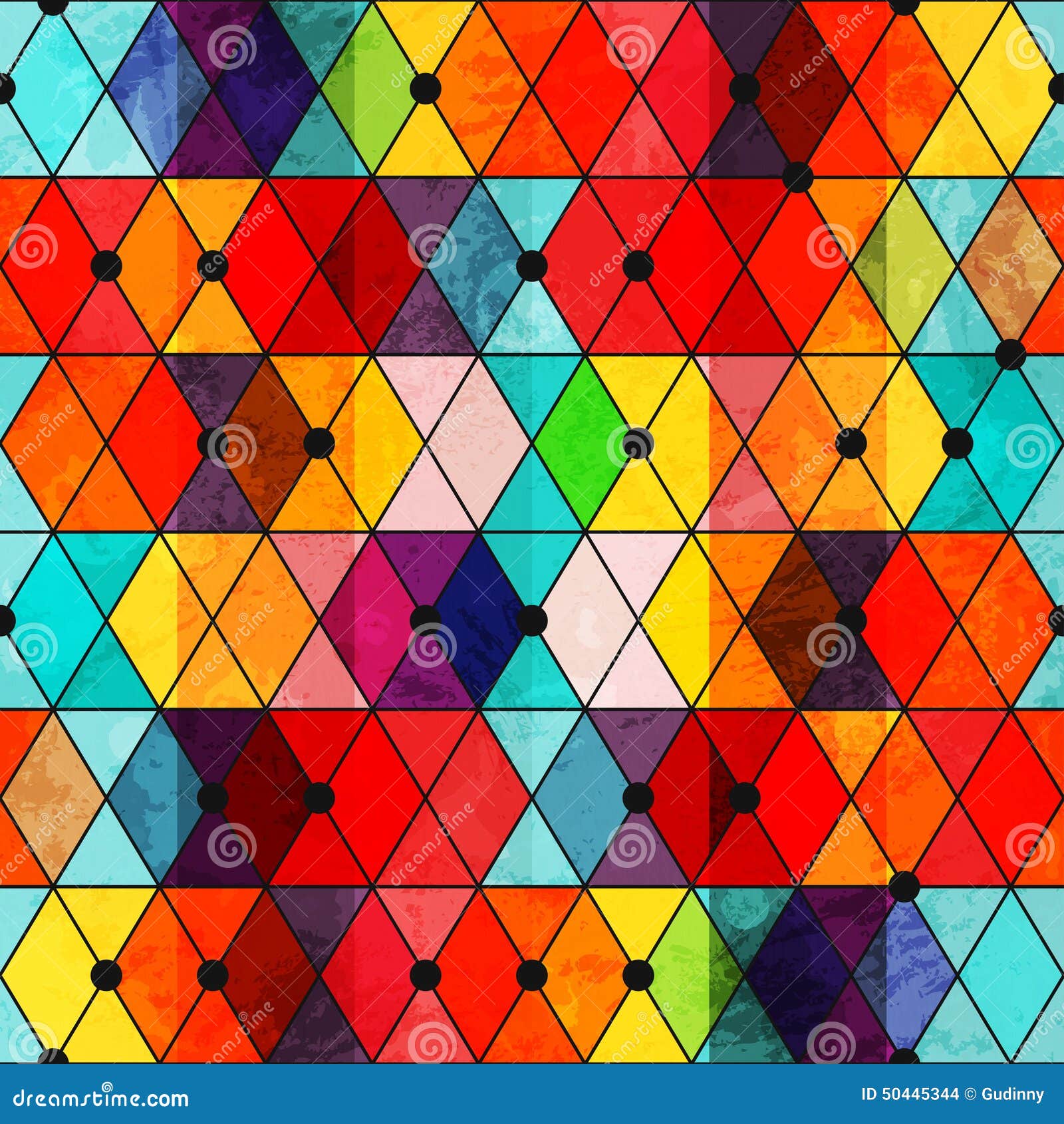 Rainbow Color Mosaic Seamless Pattern Stock Vector Illustration Of