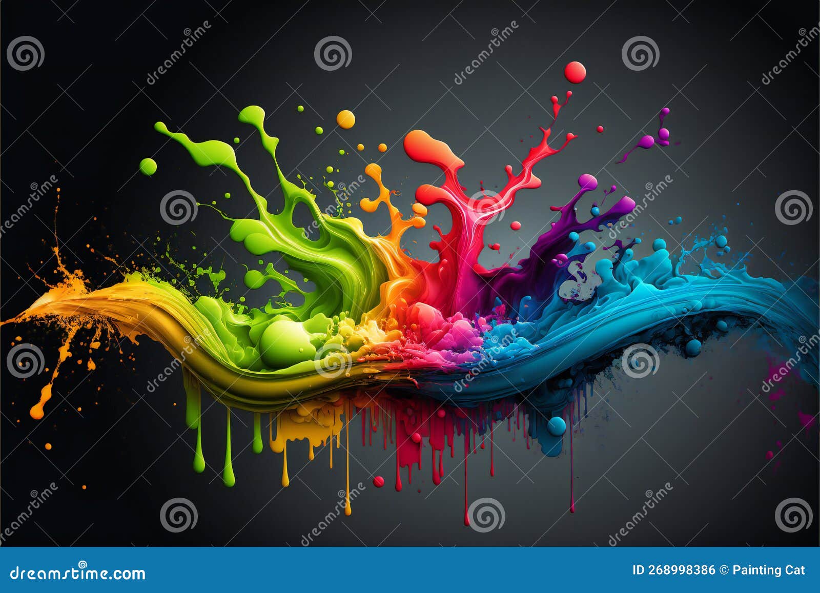 Rainbow Color Paint Splash Wallpaper Background Abstract Background