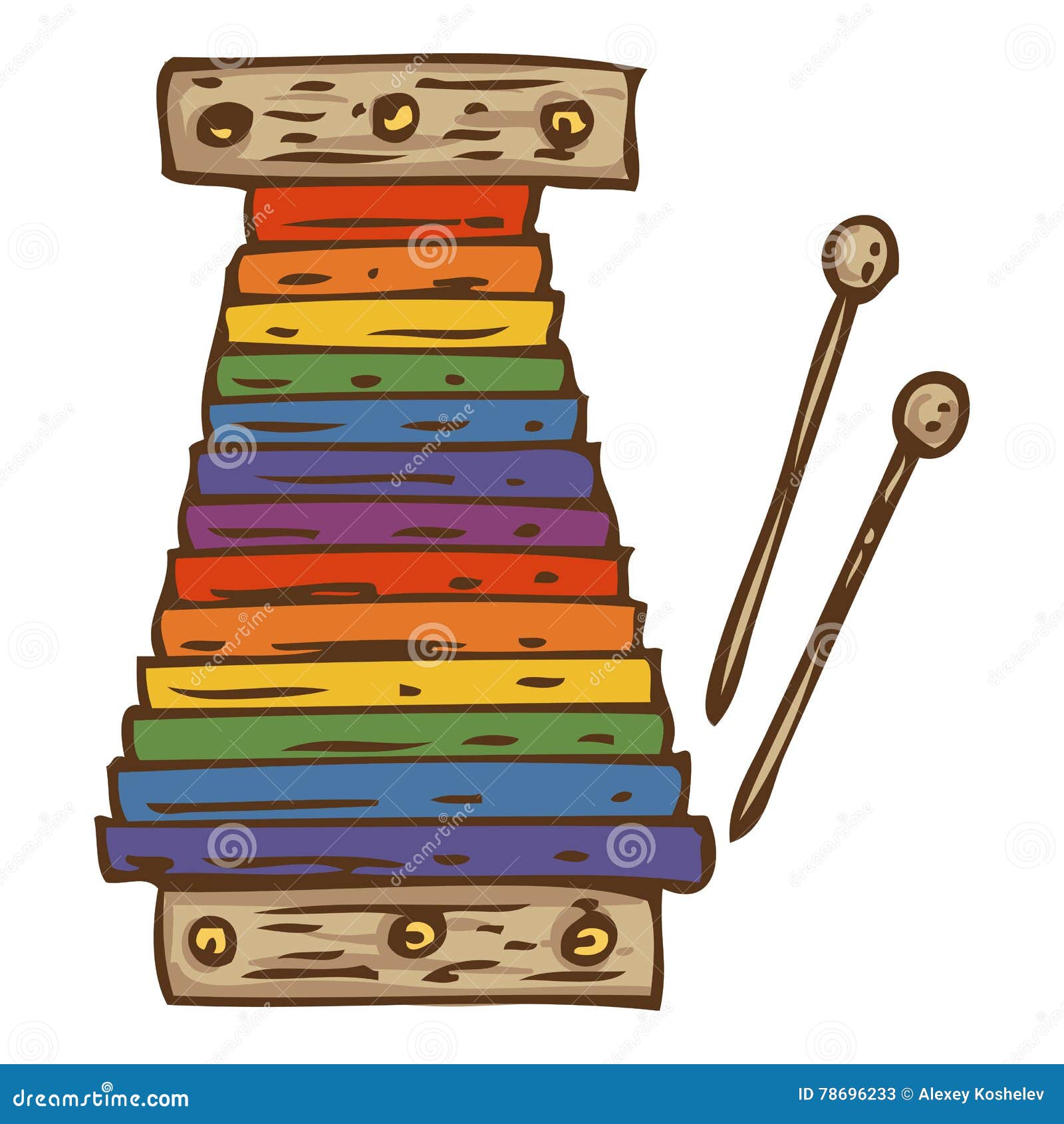 Rainbow Color Xylophone stock illustration. Illustration of metal