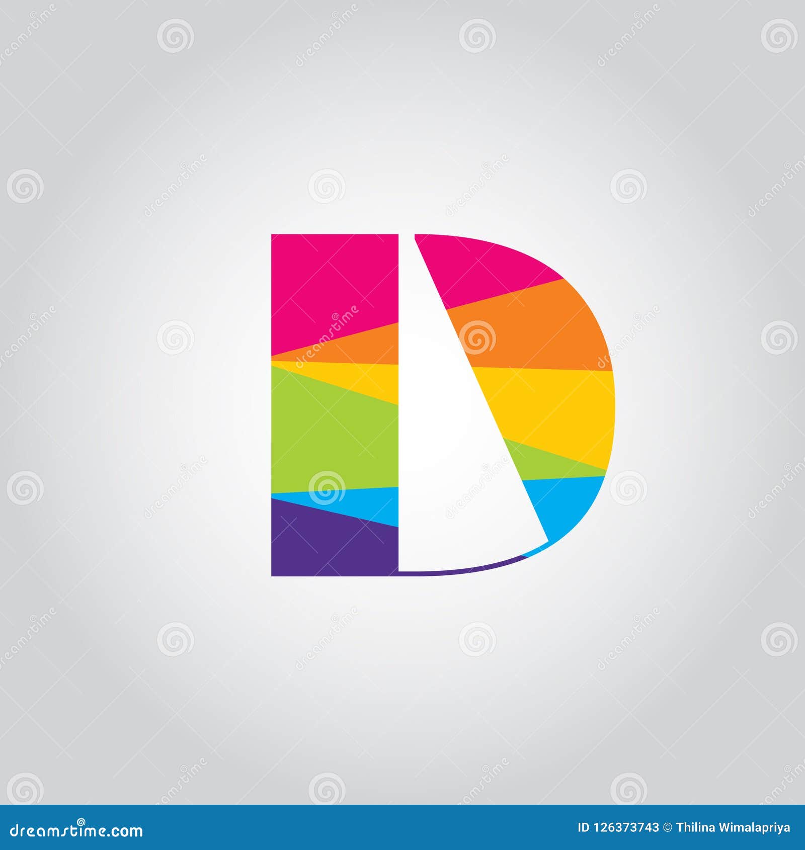 Rainbow Colored Artistic D Letter Logo Design Vector Icon Stock Vector ...