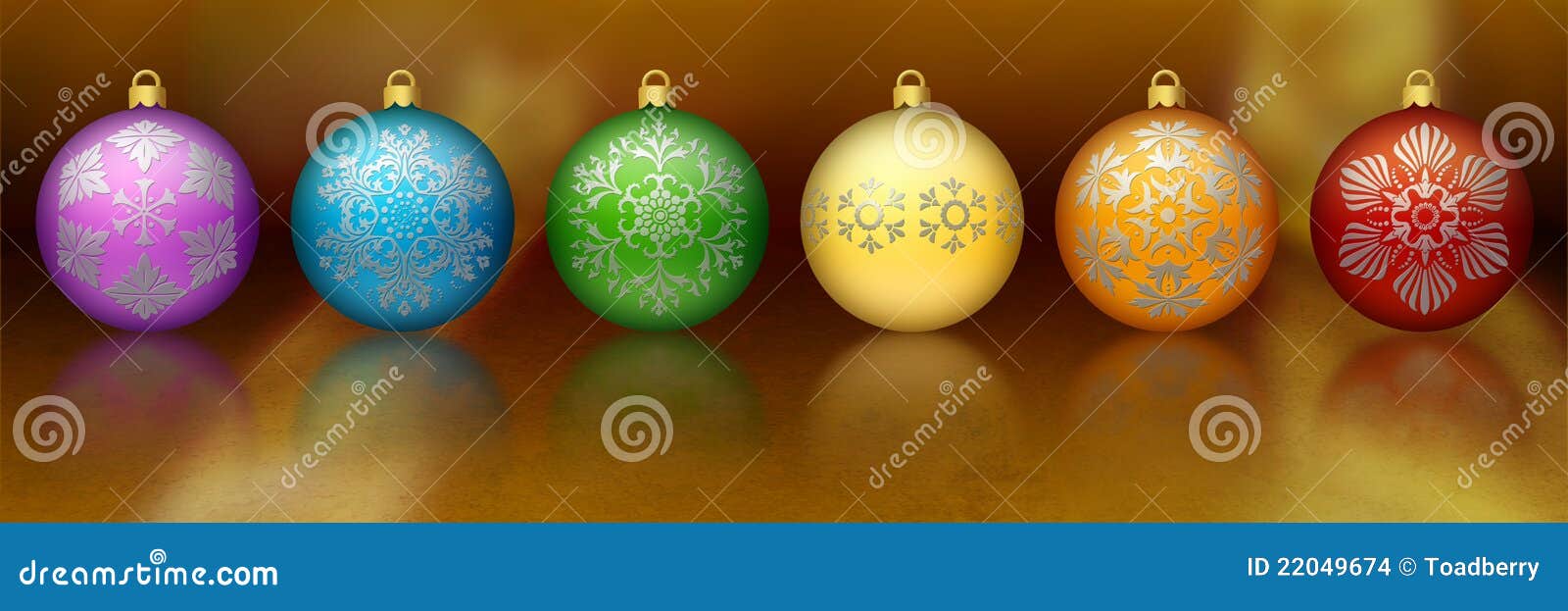 Rainbow Colored Christmas Ornaments Stock Illustration Illustration