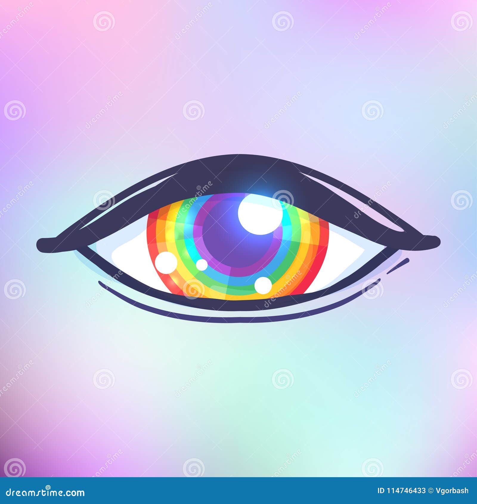 Rainbow Colored Eye. Flag of LGBT Community Inside Eyeball. Vector ...