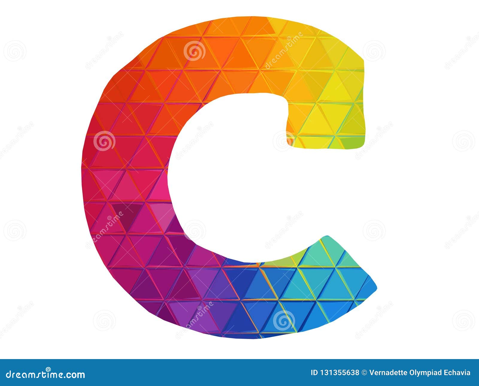 Rainbow Colored Letter C Logo Icon Stock Illustration