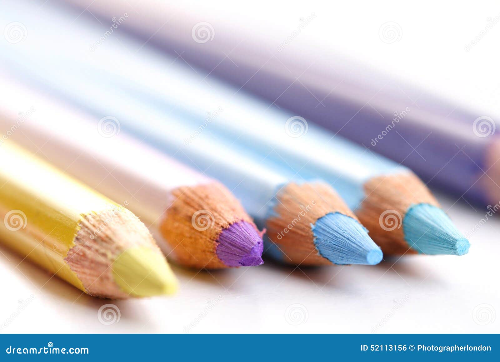 Rainbow Colored Pencils Closeup Stock Photo Image of crayon, image