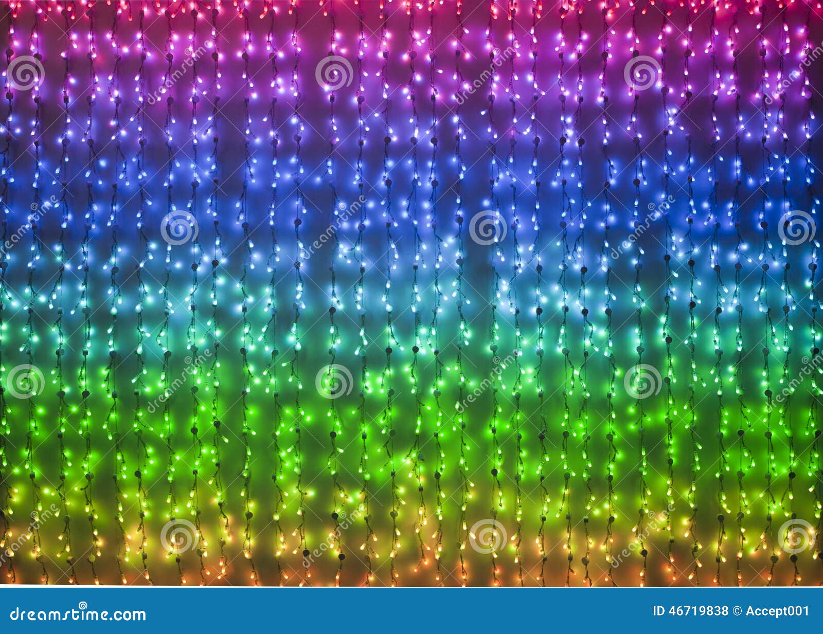 Rainbow Colored Xmas Lights Stock Photo Image of carnival