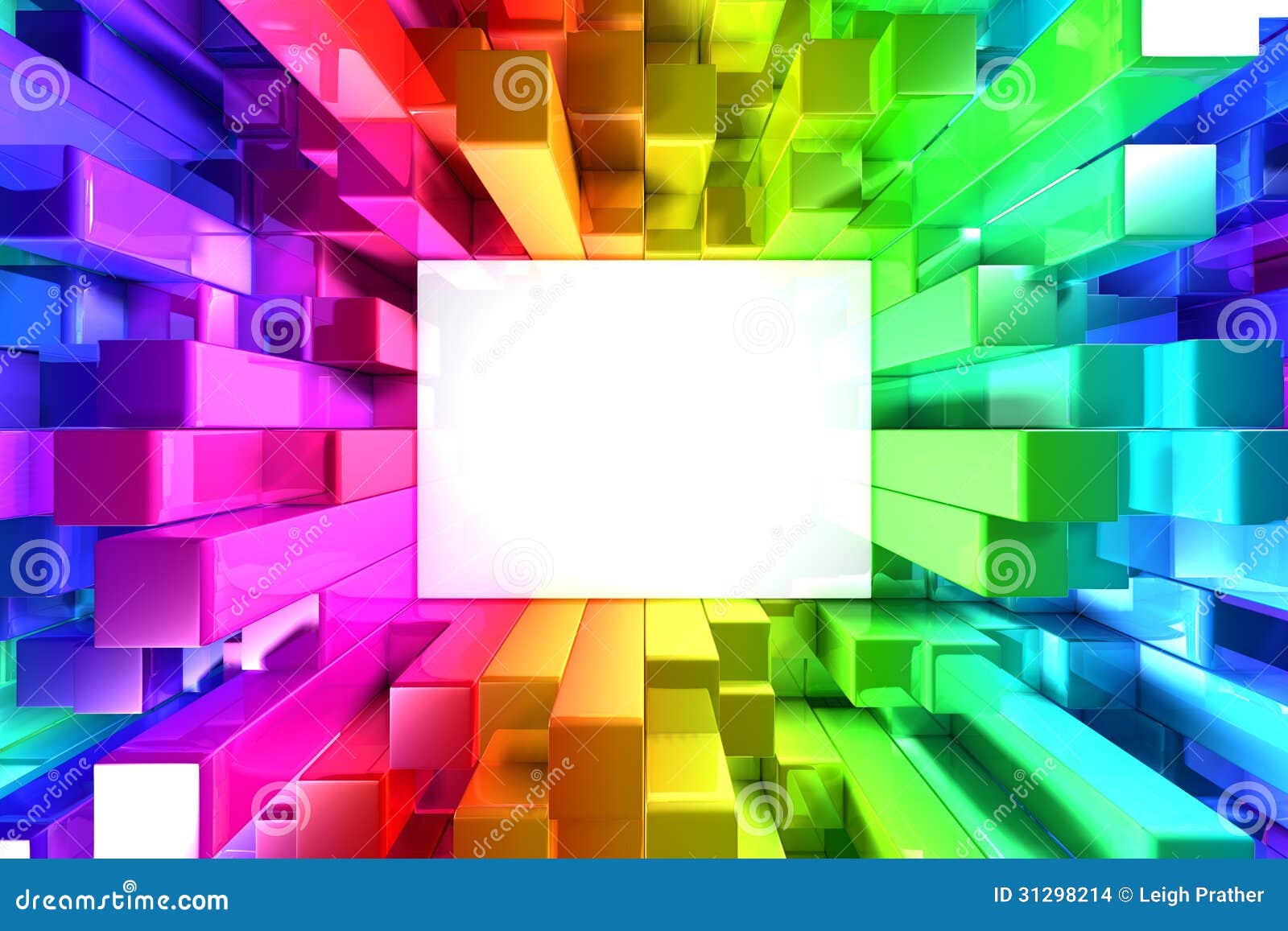 Rainbow of colorful blocks stock illustration. Illustration of cube