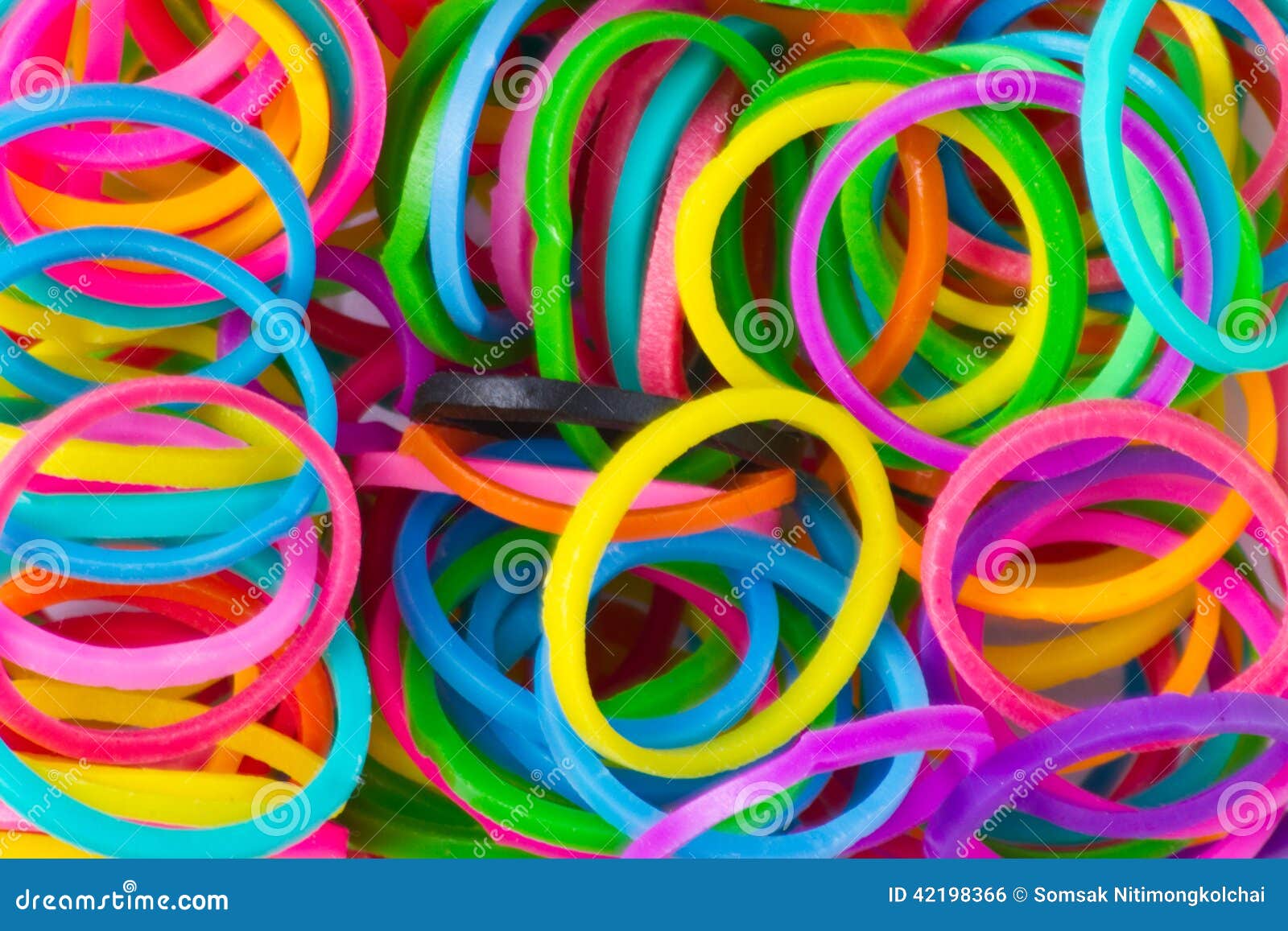 Rainbow Colors,Blue Loom Refills Silicon Elastic Rubber Bands Stock Photo Image of education