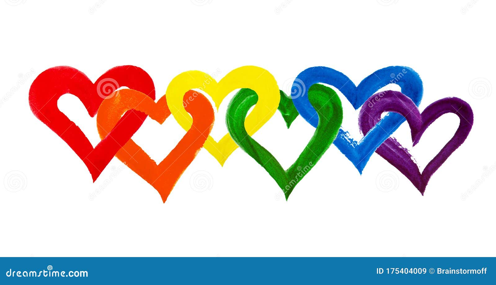 Wood Hearts. Wooden Heart Decor with Rainbow Colors. Rainbow Hearts