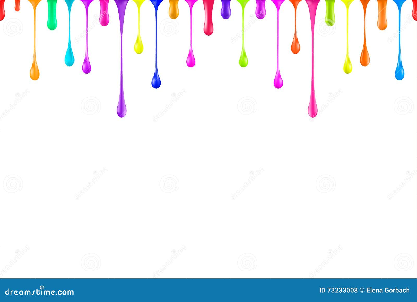 Rainbow Colors Oil Paint Glossy Drops on White Stock Illustration Illustration of paint, pour