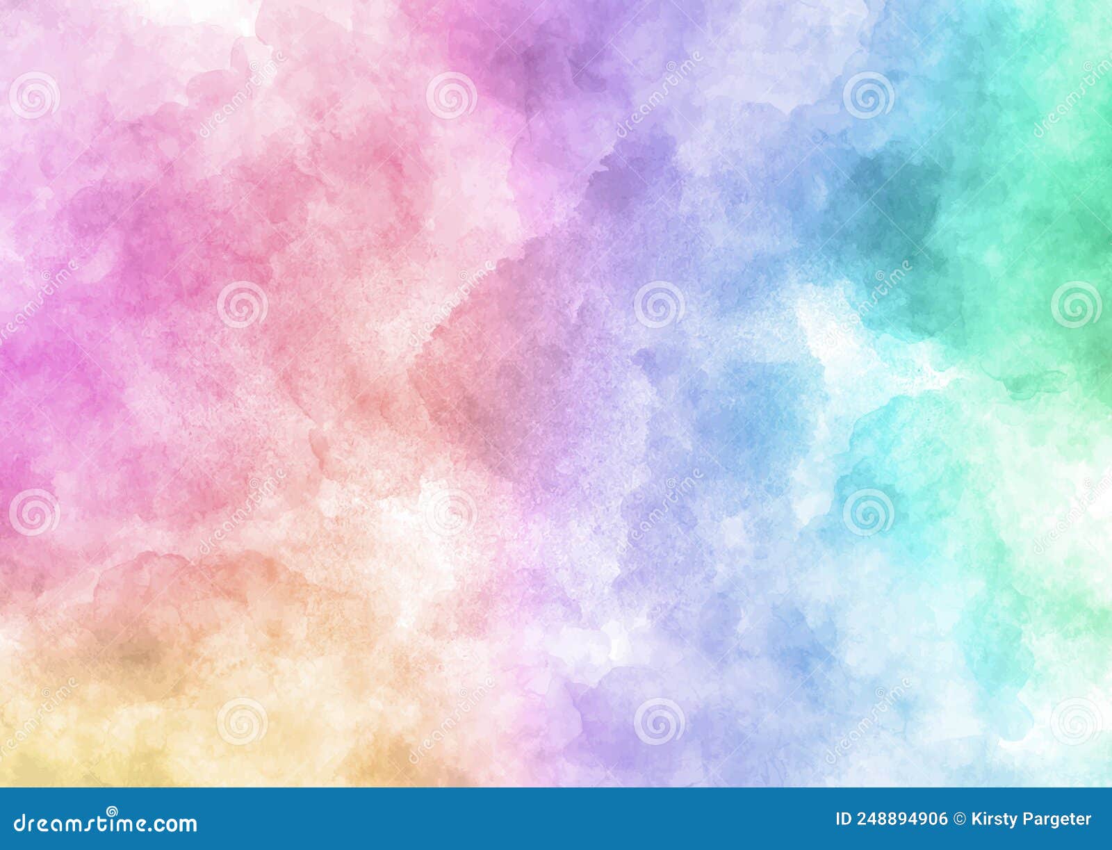 Rainbow Coloured Hand Painted Watercolour Background Stock Vector ...