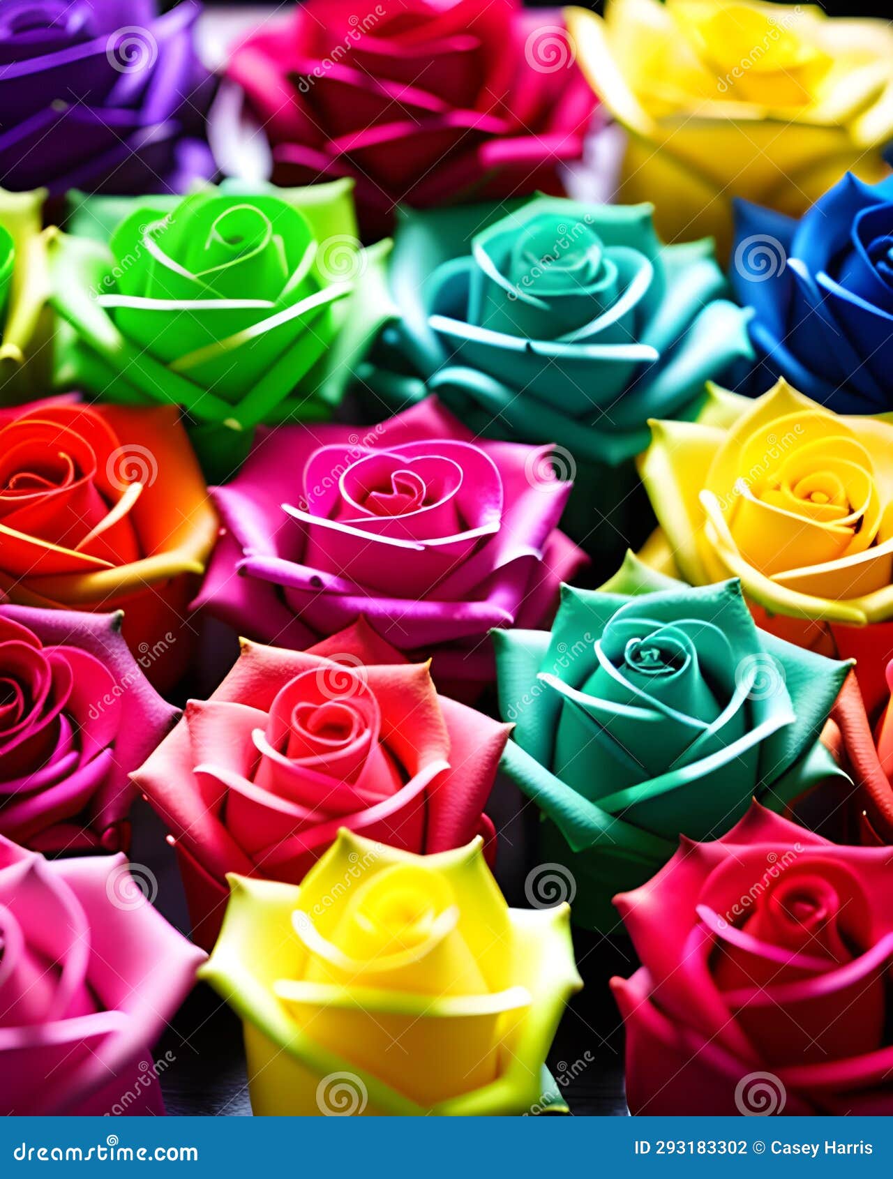 Rainbow coloured roses stock illustration. Illustration of bouquet