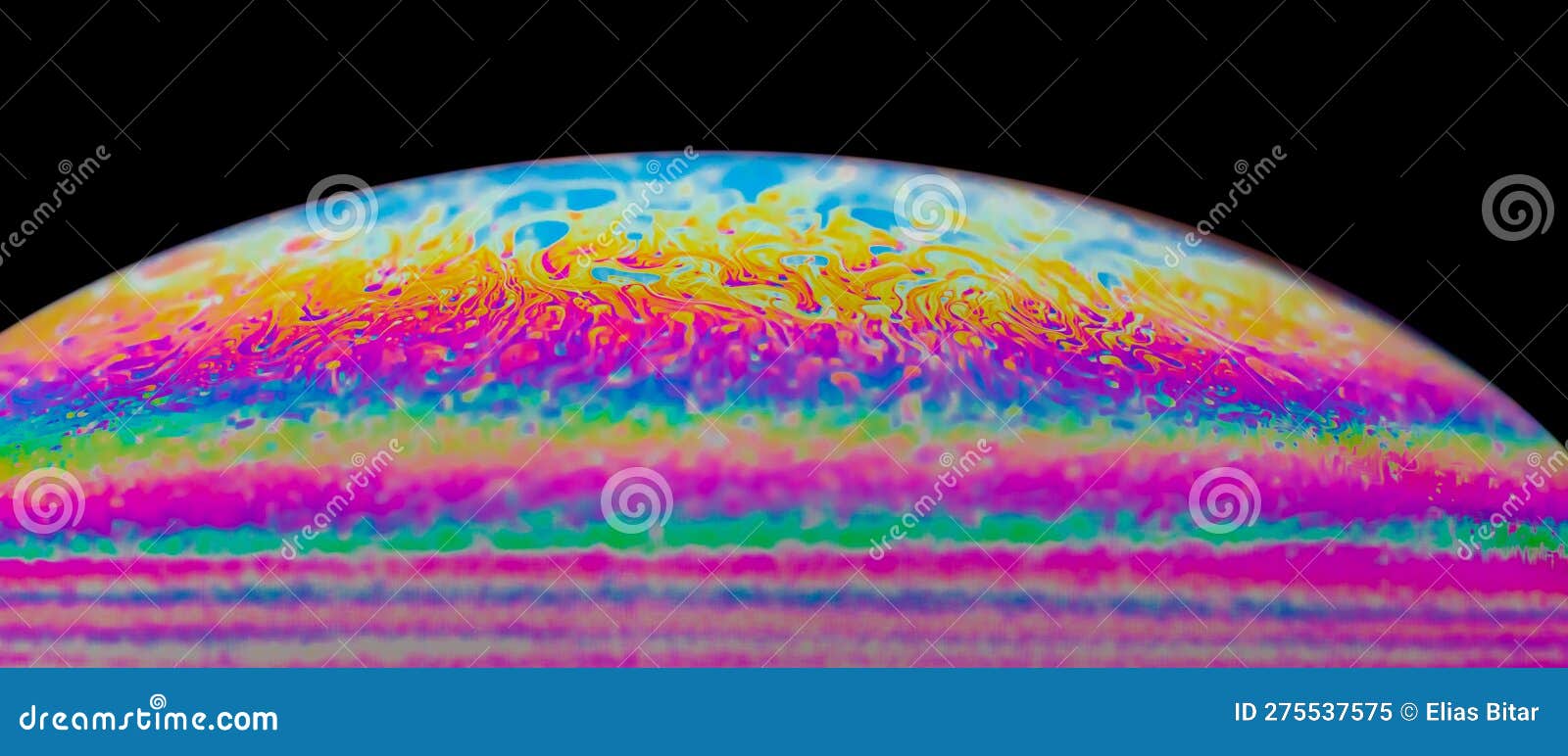 Rainbow Colours of a Macro Soap Bubbles Creating Psychedelic Patterns