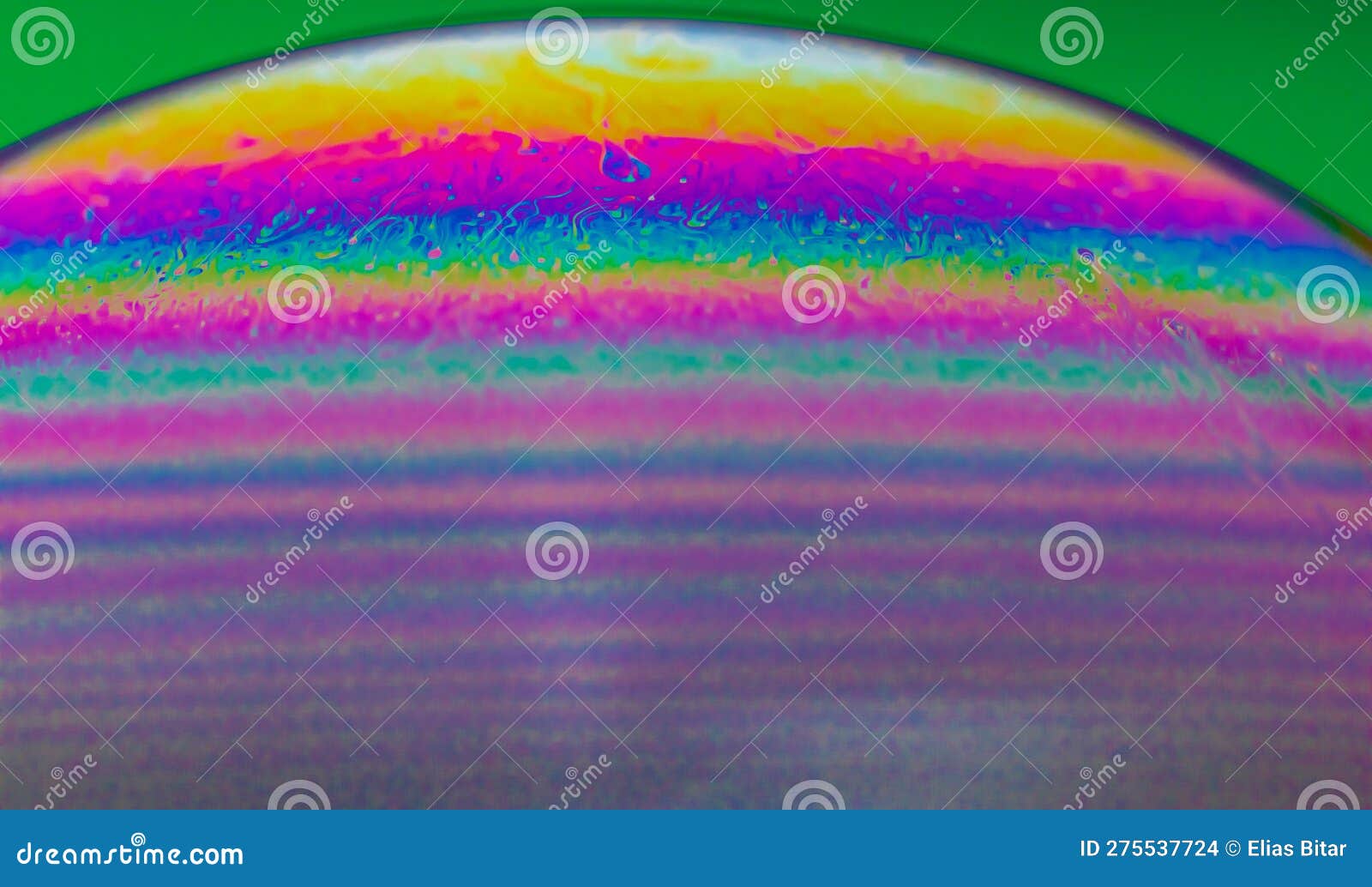 Rainbow Colours of a Macro Soap Bubbles Creating Psychedelic Patterns