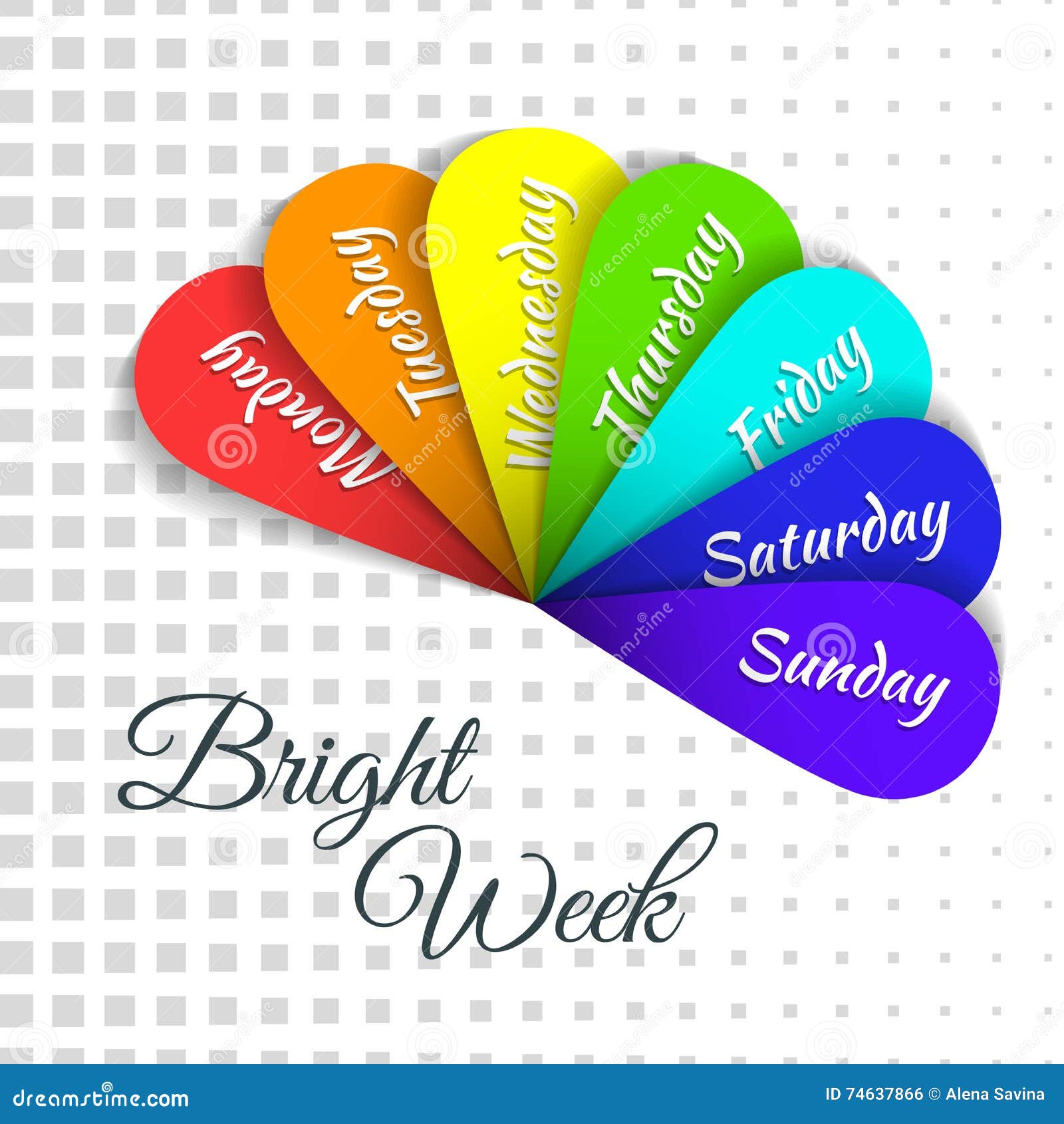 Rainbow Days of Week stock vector. Illustration of thursday 74637866