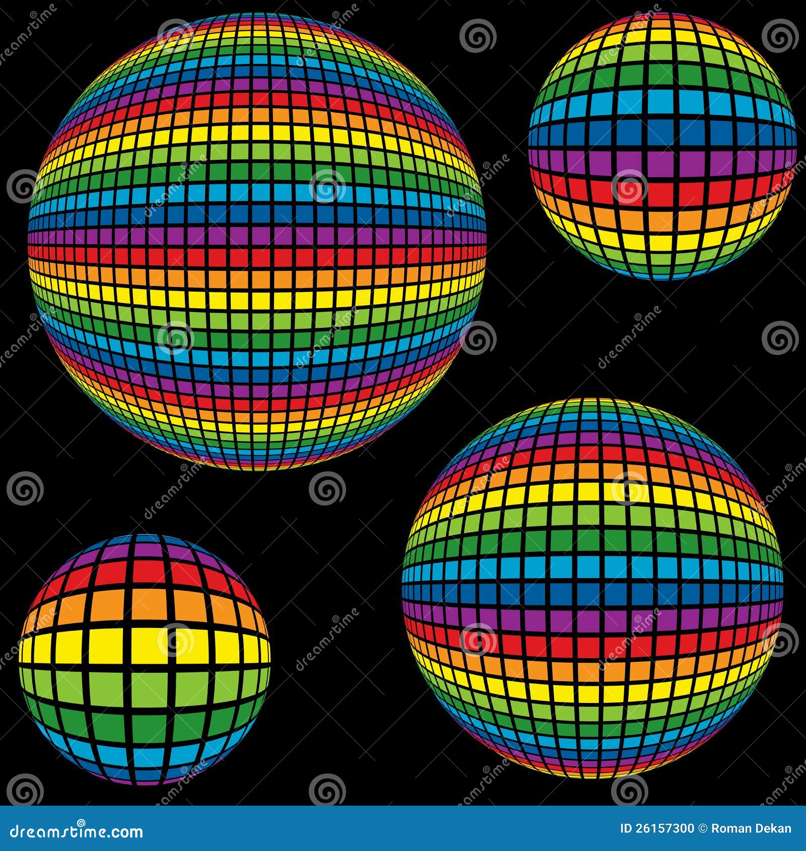 Rainbow Disco Ball stock vector. Illustration of abstract 26157300