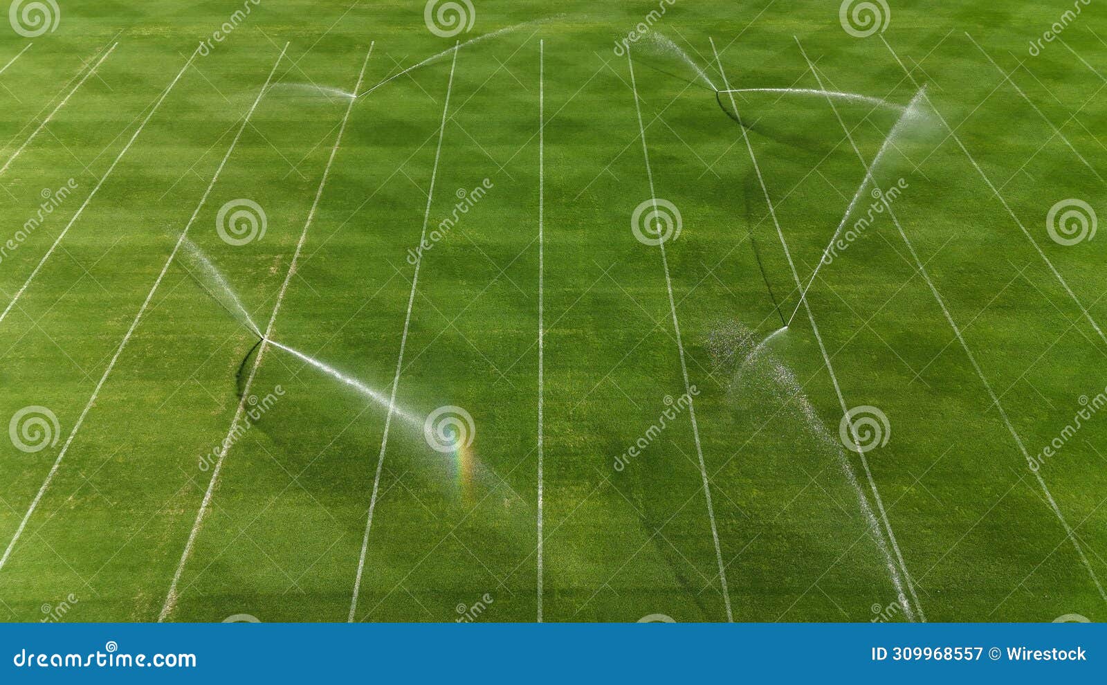 Rainbow Effect on a Football Field during Sprinkler System Operation