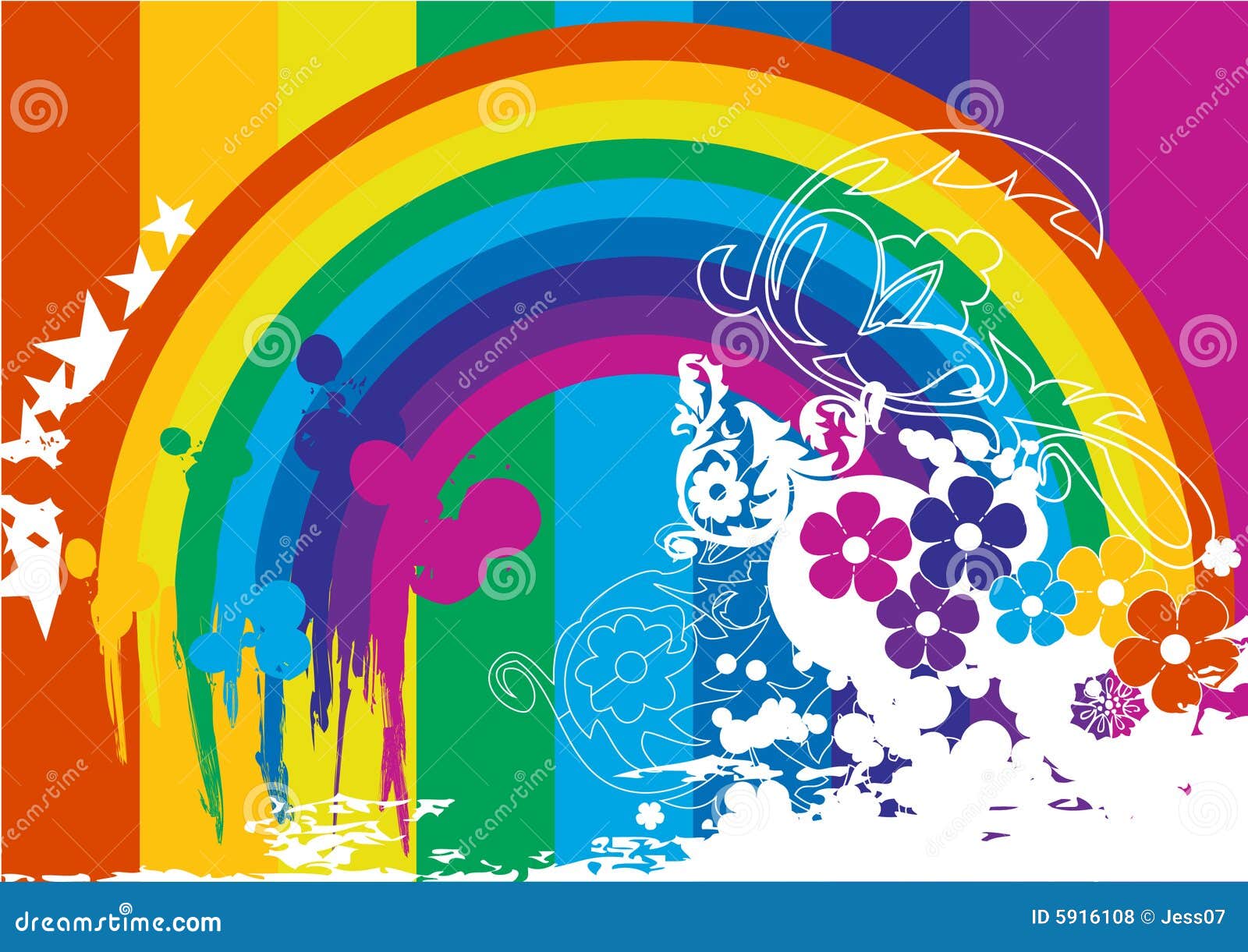Rainbow everywhere stock illustration. Illustration of graphic 5916108
