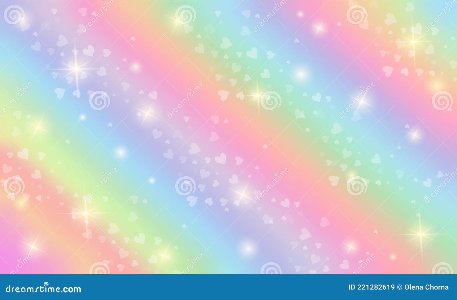 Rainbow Fantasy Background. Holographic Illustration in Pastel Colors. Cute  Cartoon Girly Background Stock Vector - Illustration of baby, pink:  221282619