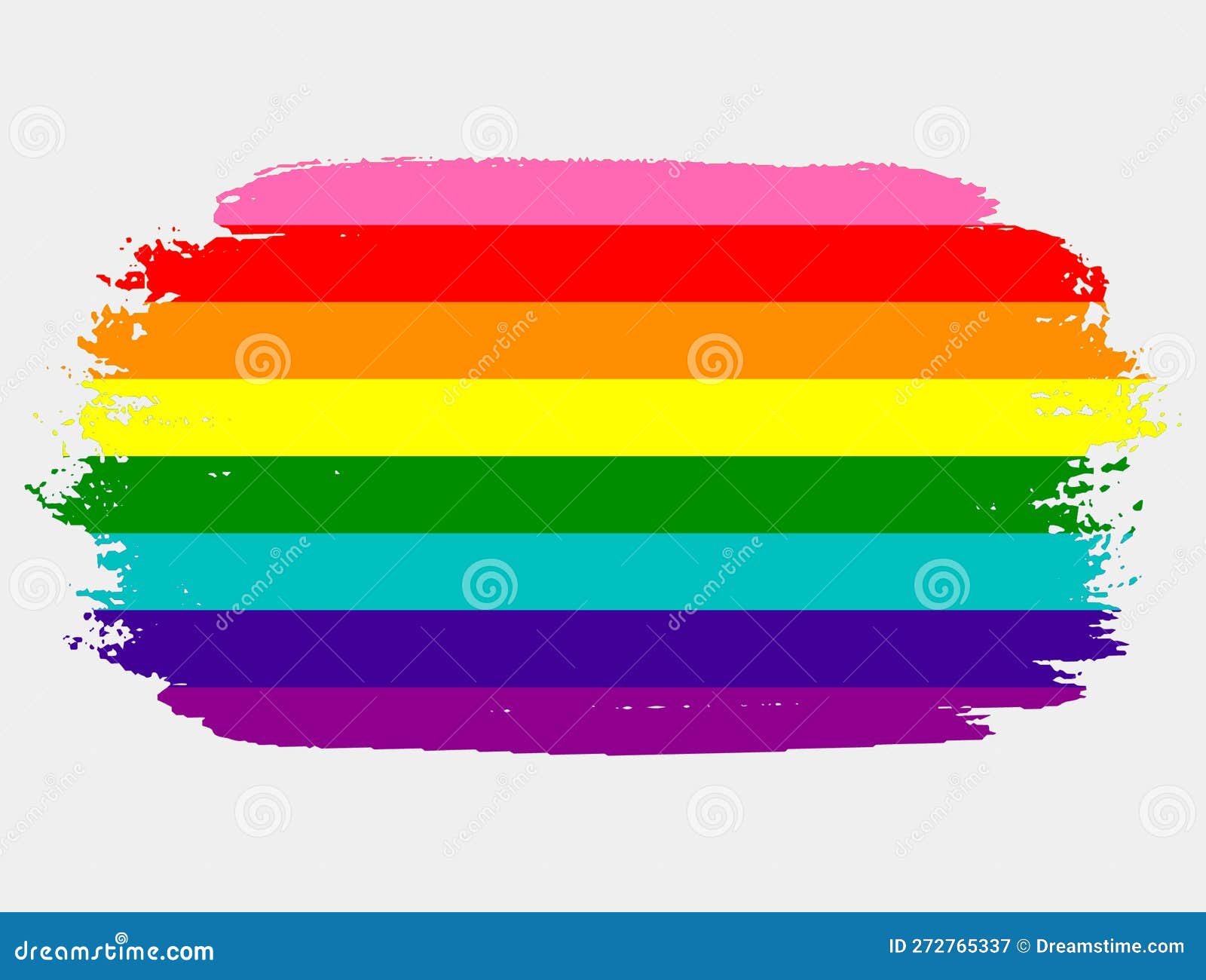 rainbow flag (eight stripe version) painted with brush on white background. lgbt rights concept