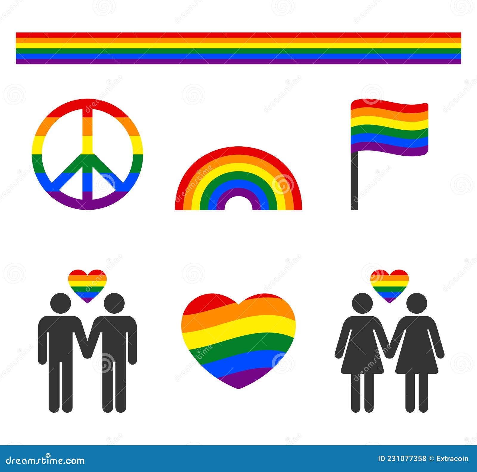 Lgbt Flag Icon Set Rainbow Flag Symbols Gay And Lesbian Pride Stock Vector Illustration Of