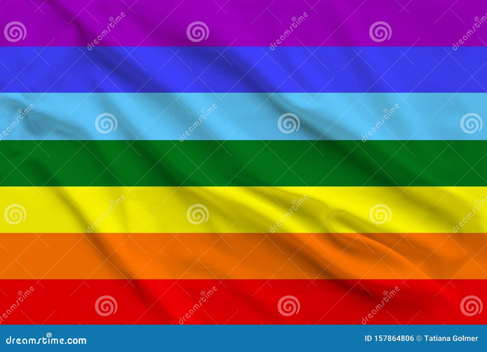 The Rainbow Flag The Symbol Of The International Movement For Peace On Silk Seven Colors Located From Top To Bottom Purple Stock Photo Image Of Peaceful Conflict