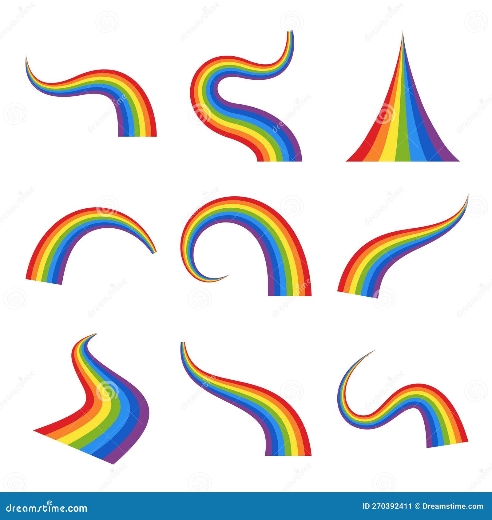 Rainbow in Flat Style Isolated Stock Vector Illustration of cartoon