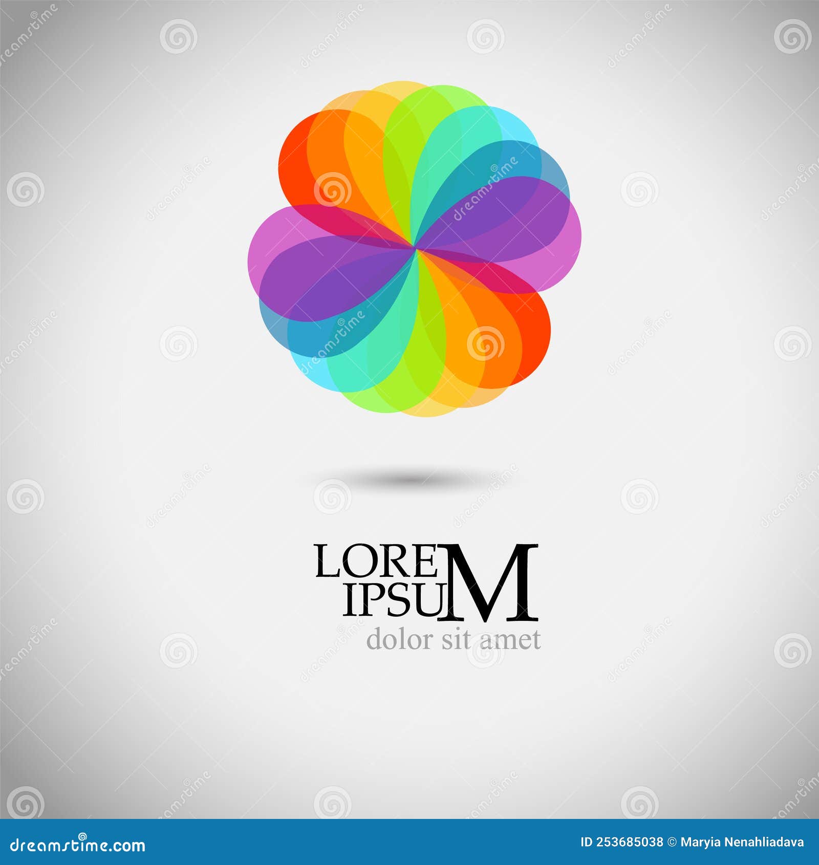 Rainbow Flower Logo. Vector Illustration Stock Illustration