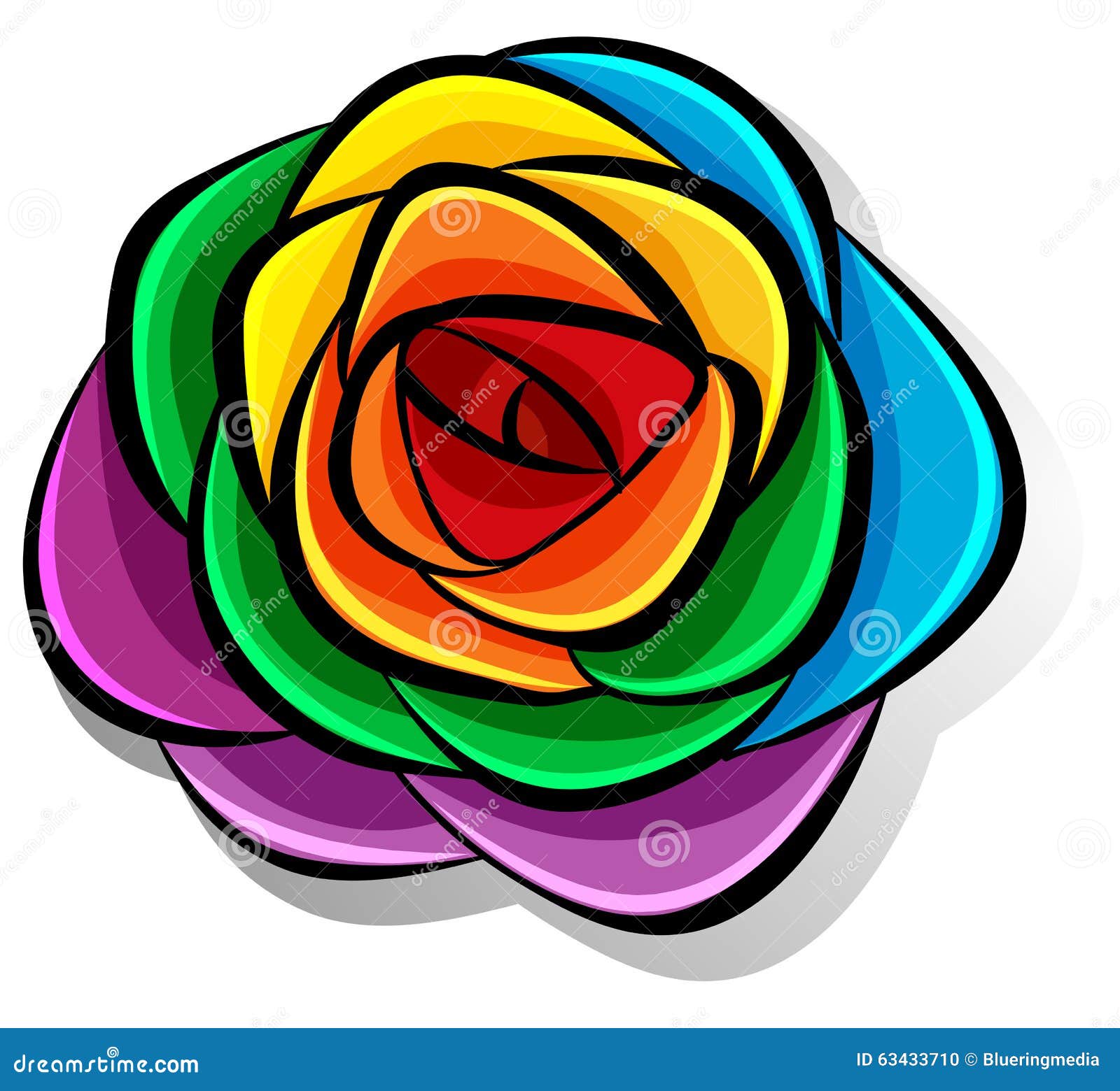 Download Rainbow flower on white stock vector. Illustration of ...