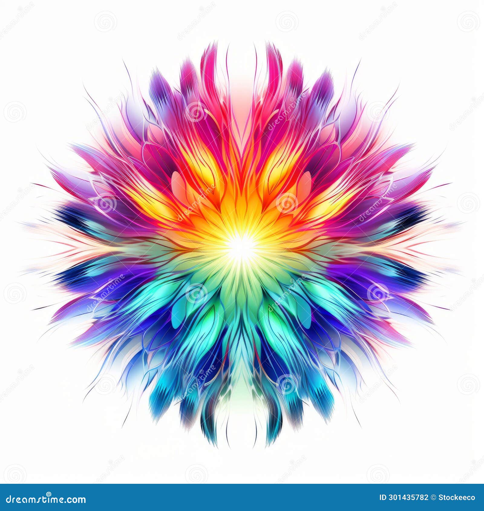 vibrant abstract flower  with mystical ism