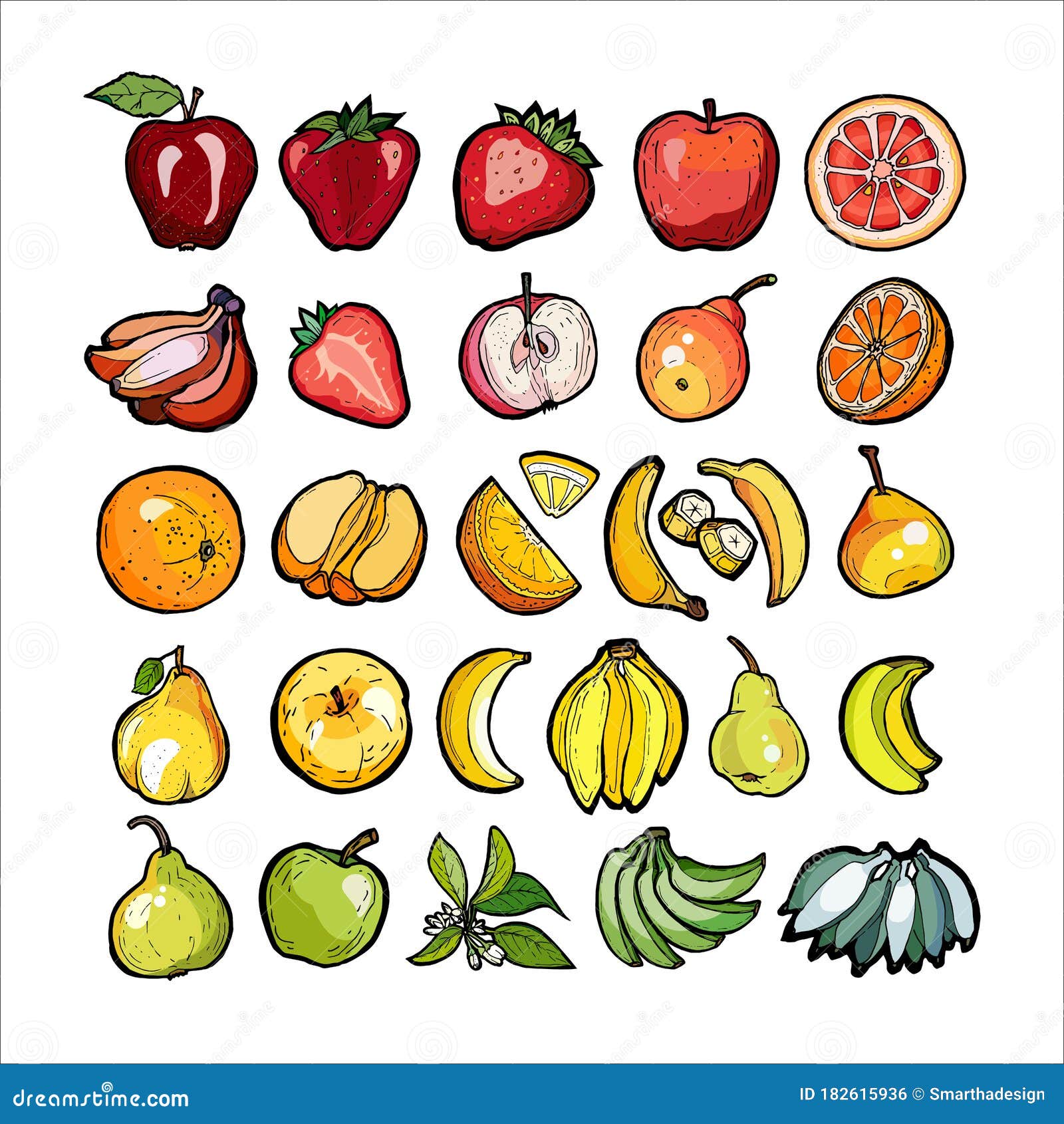 Set various whole and chopped vegetables Vector Image